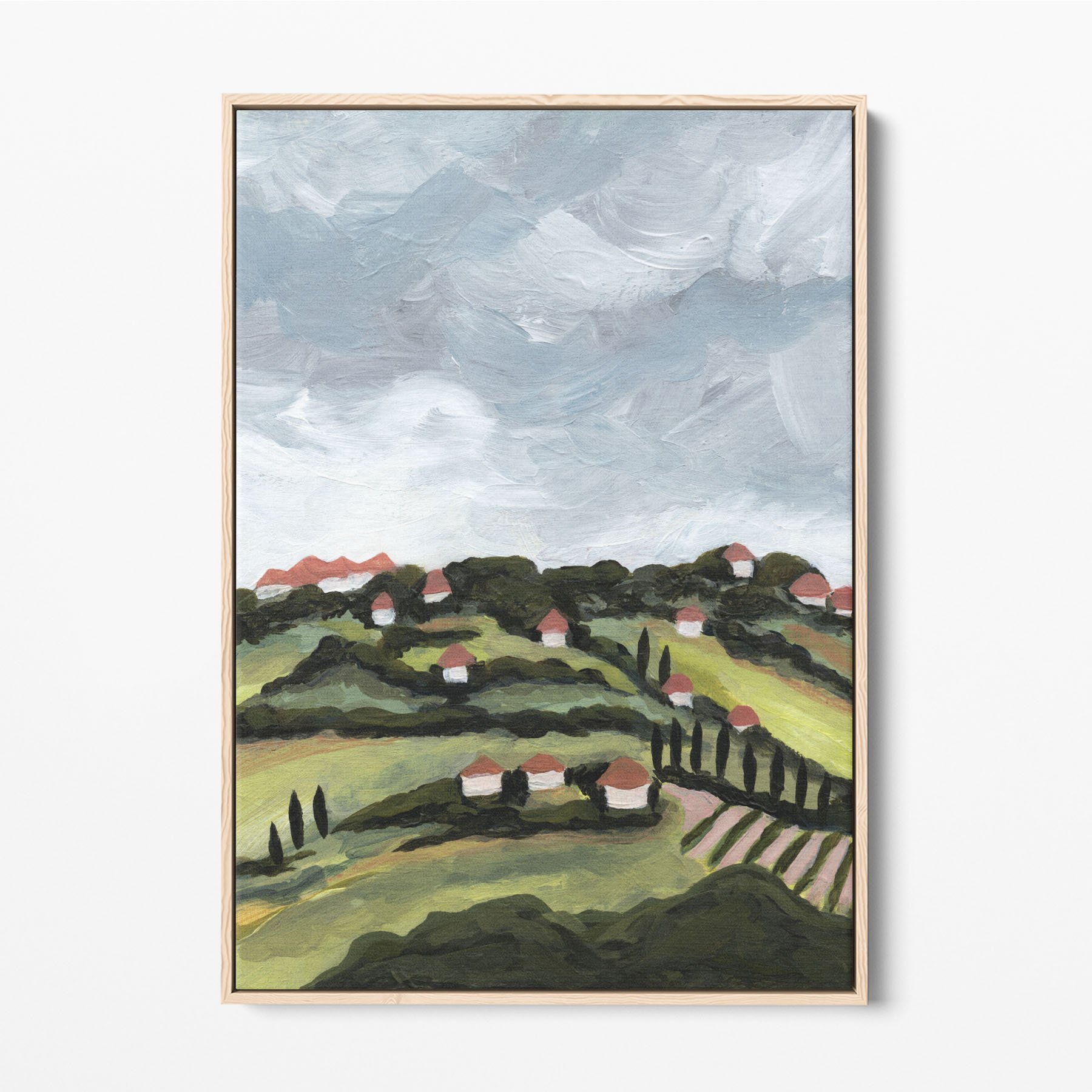24-08_Stormy San Gimignano_Landscape Painting_Framed Canvas Art.jpg