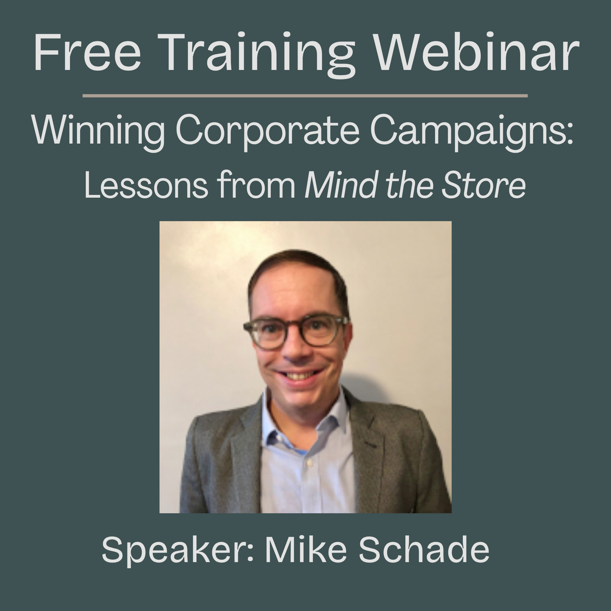 Free Training Webinar: Winning Corporate Campaigns