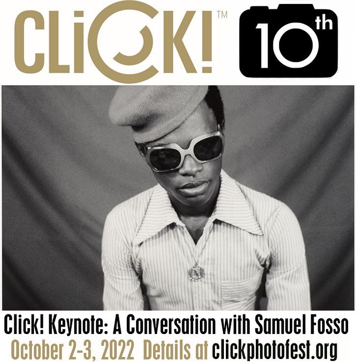 We have two keynote events with Samuel Fosso this fall. 21c museum hotel durham and the unc Hanes art center will both be hosting different conversations with Mr. Fosso. Check out www.clickphotofest.org for more details. #clickphotofest #click120