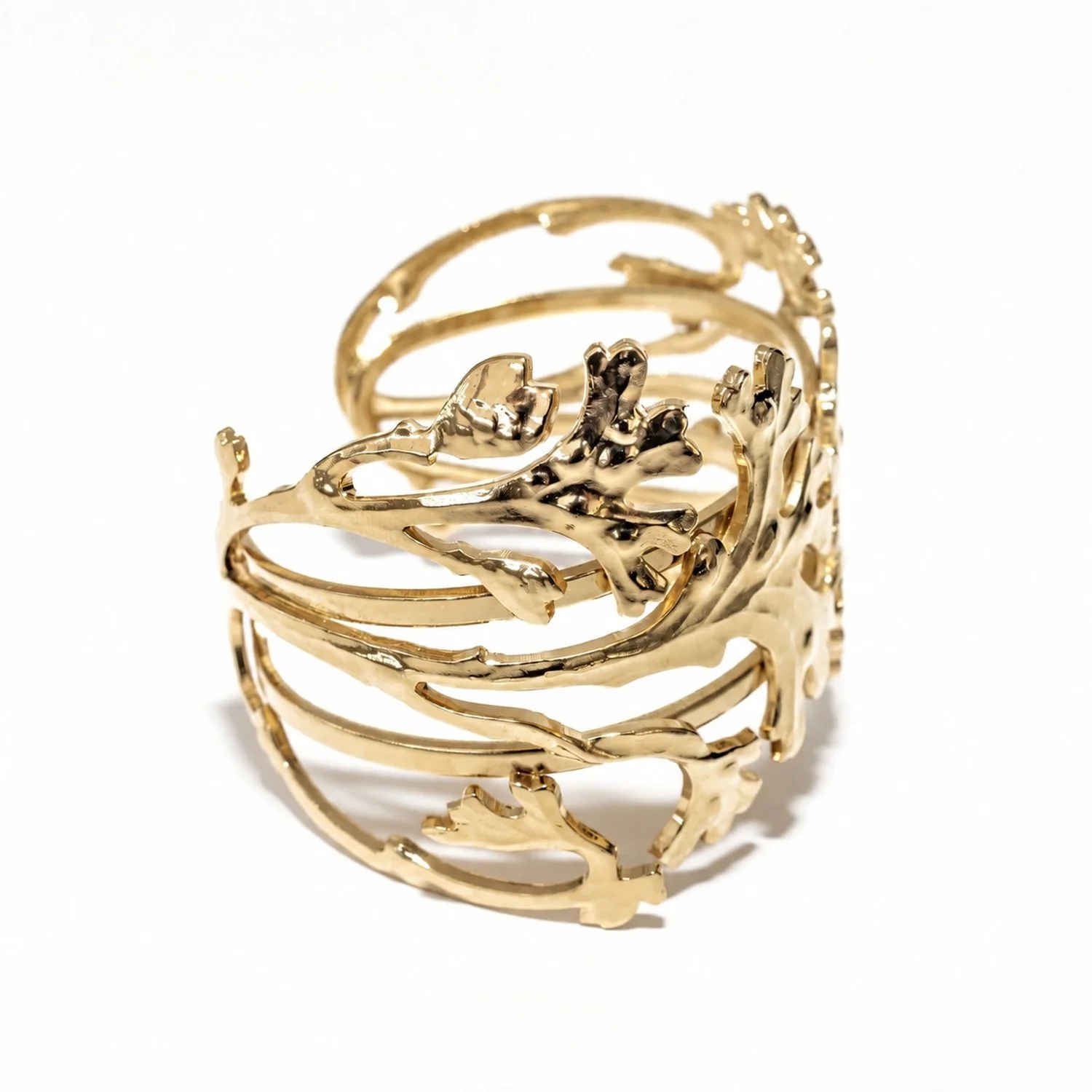 cuff bracelet Golden coral seen from another angle