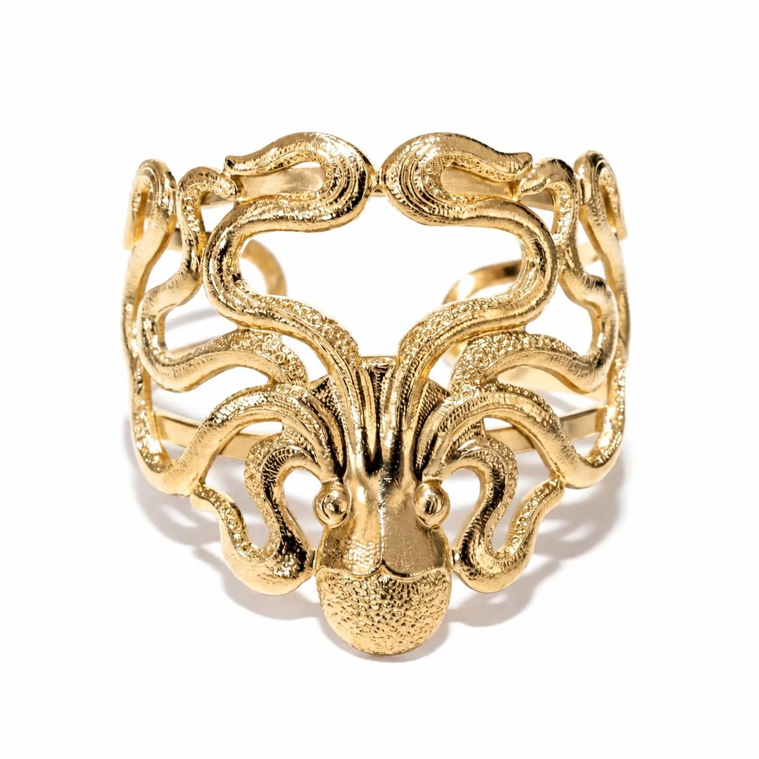 cuff bracelet Golden octopus seen from another angle