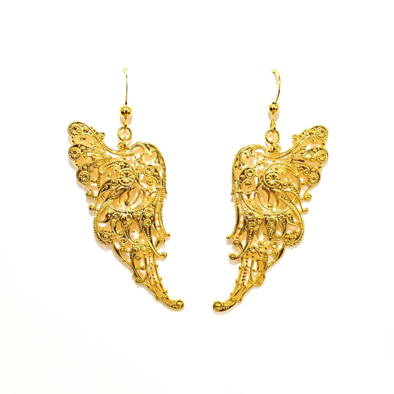 Boucles d’oreilles ailes filigranes