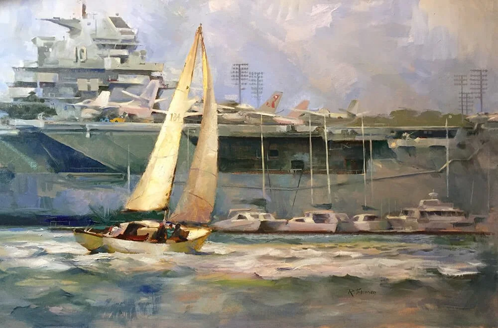 Sailing the Free Seas   24” x 36"   Oil on Linen
