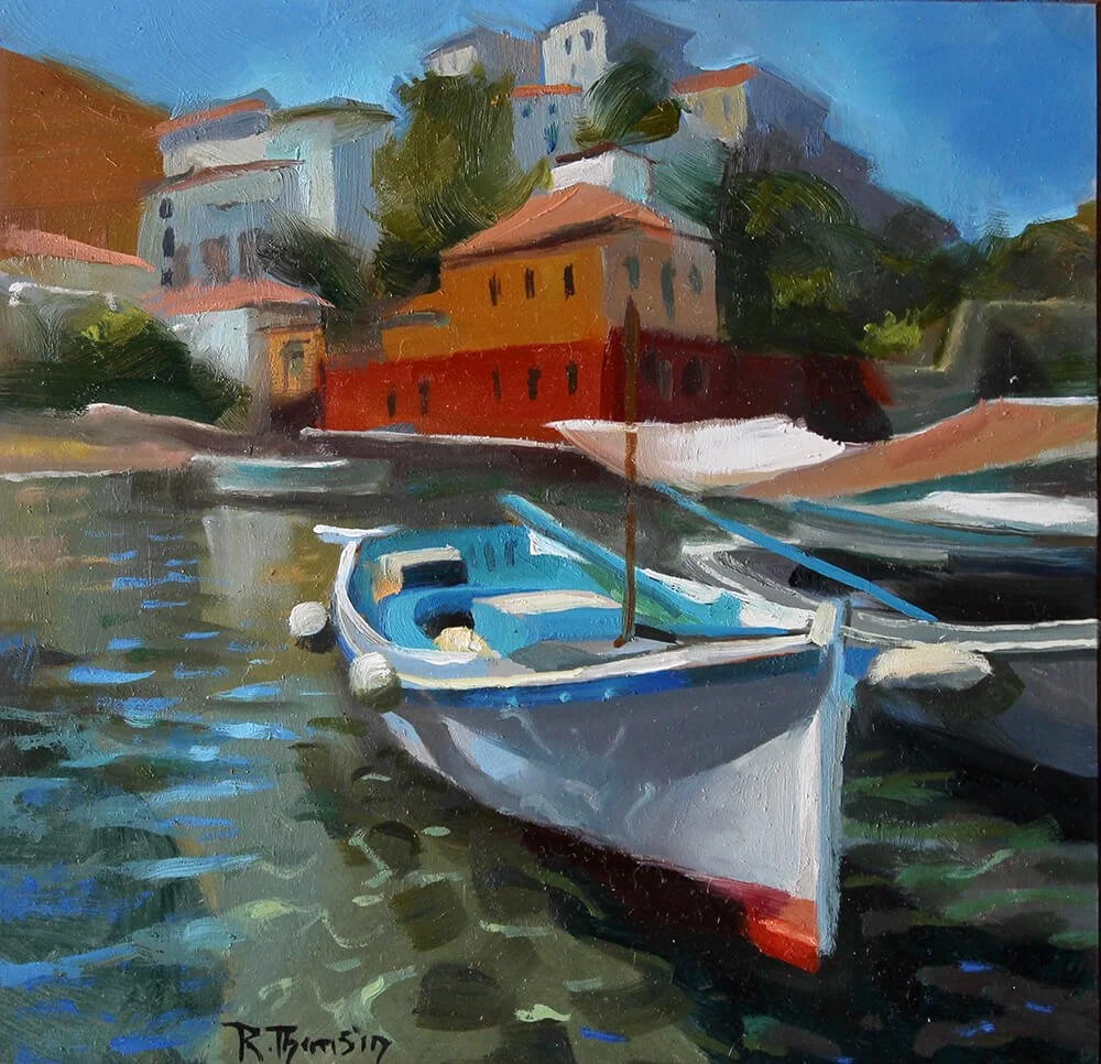 Harbor in Hydra   8" x 10”   Oil on Panel