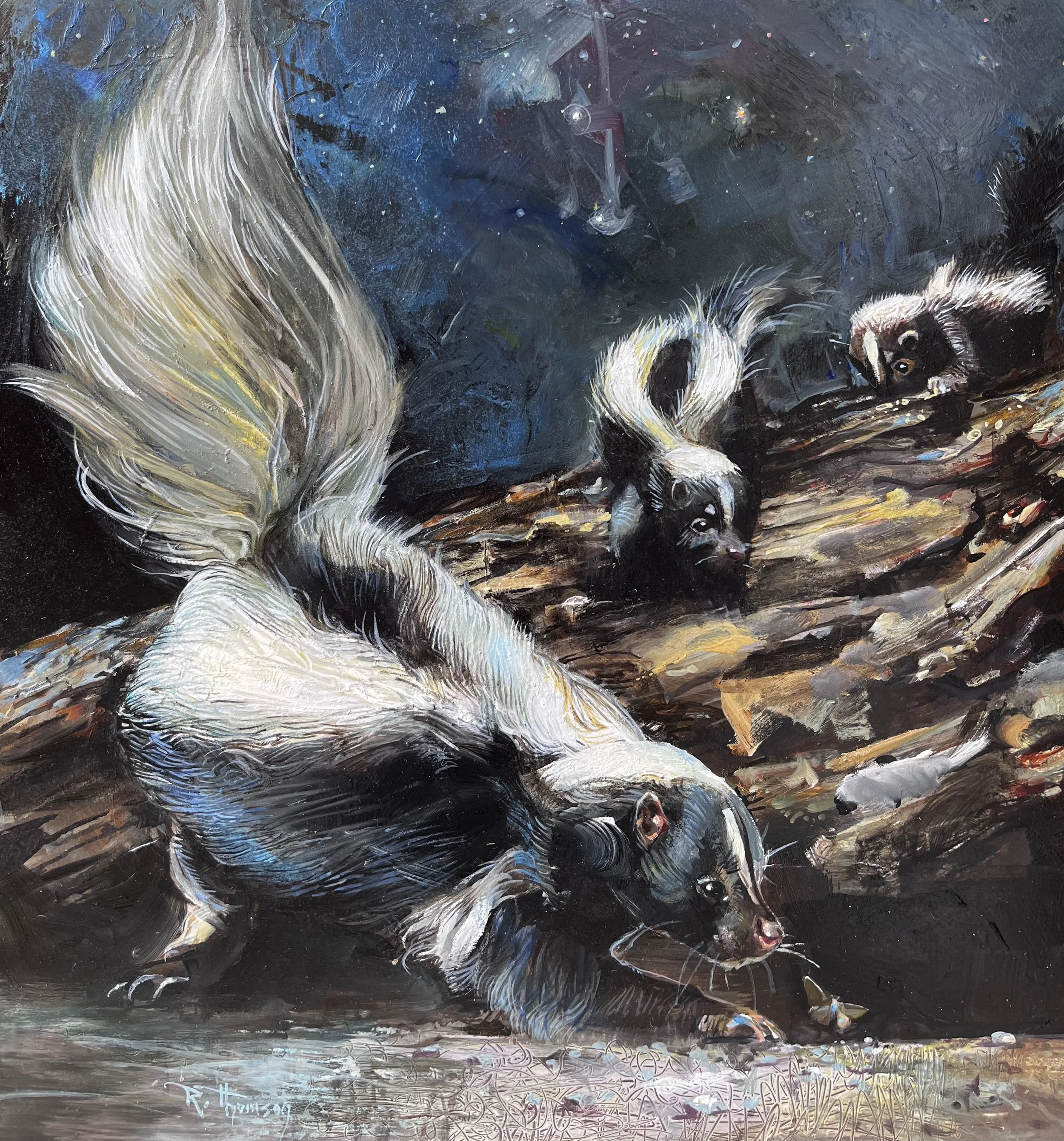 Tail of Two Sisters   12" x 412"   Oil on Panel