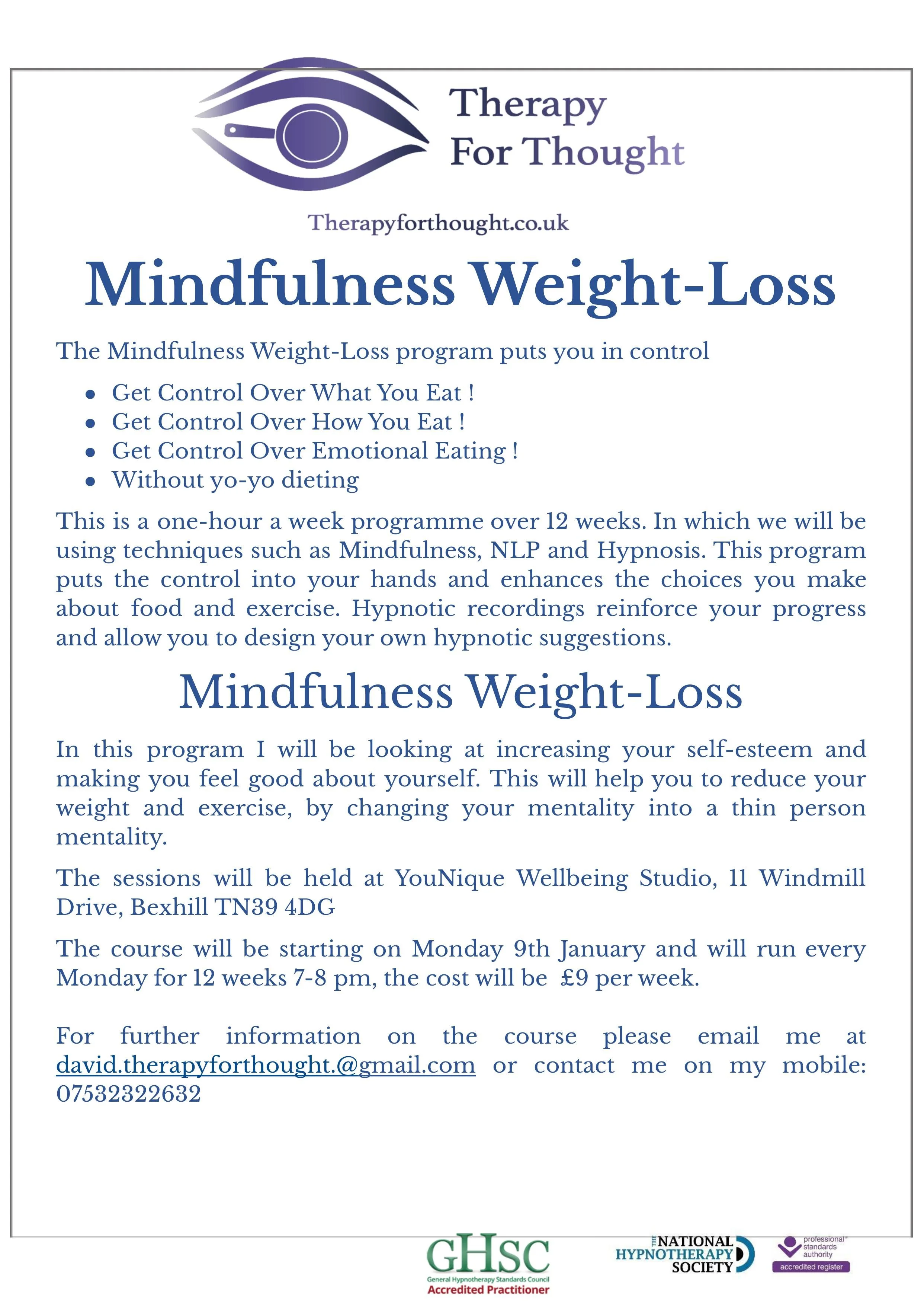 Mindfulness WeightLoss course — YouNique Wellbeing