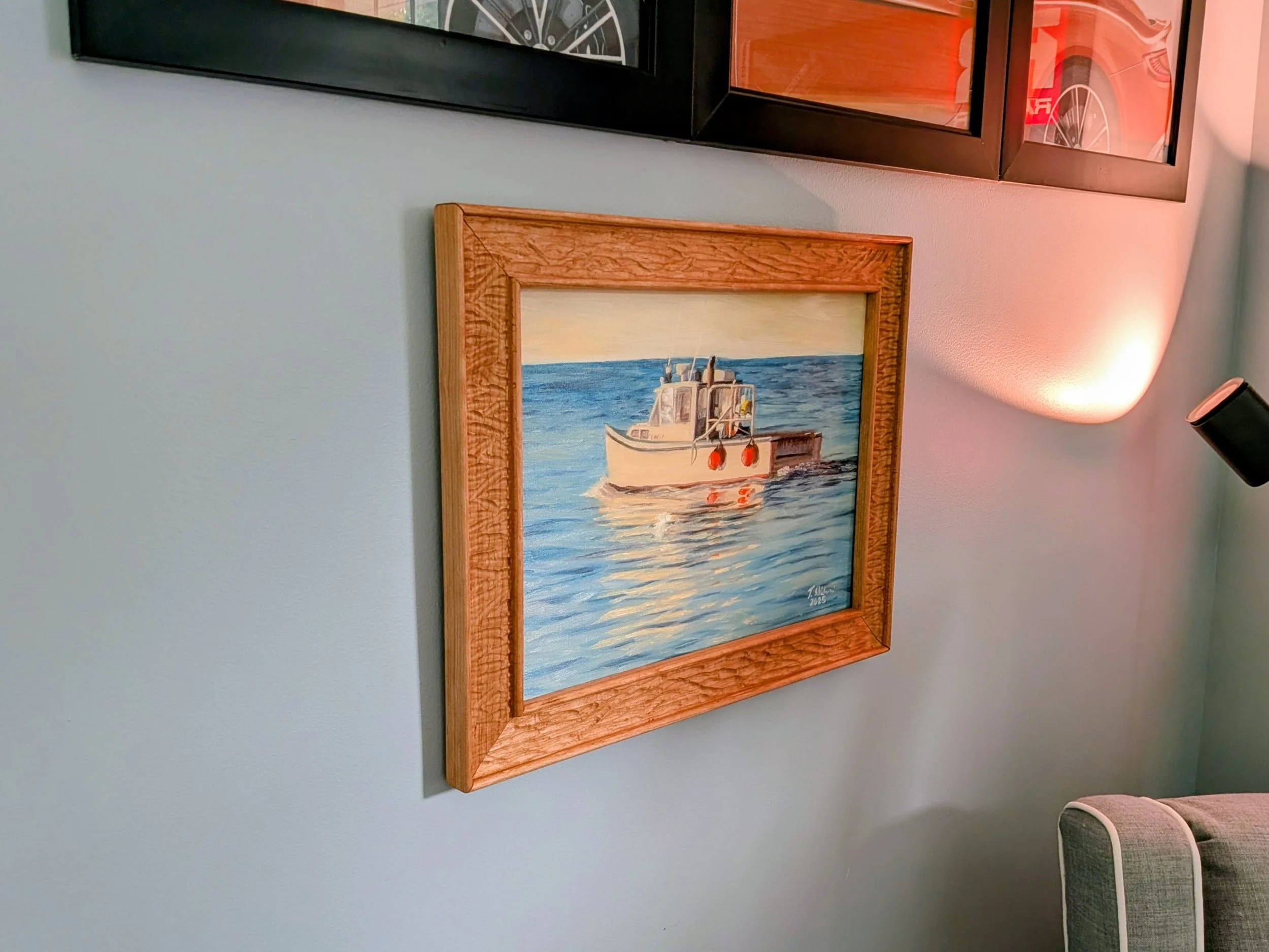 Lobster Boat at Sunrise Framed 2.jpg