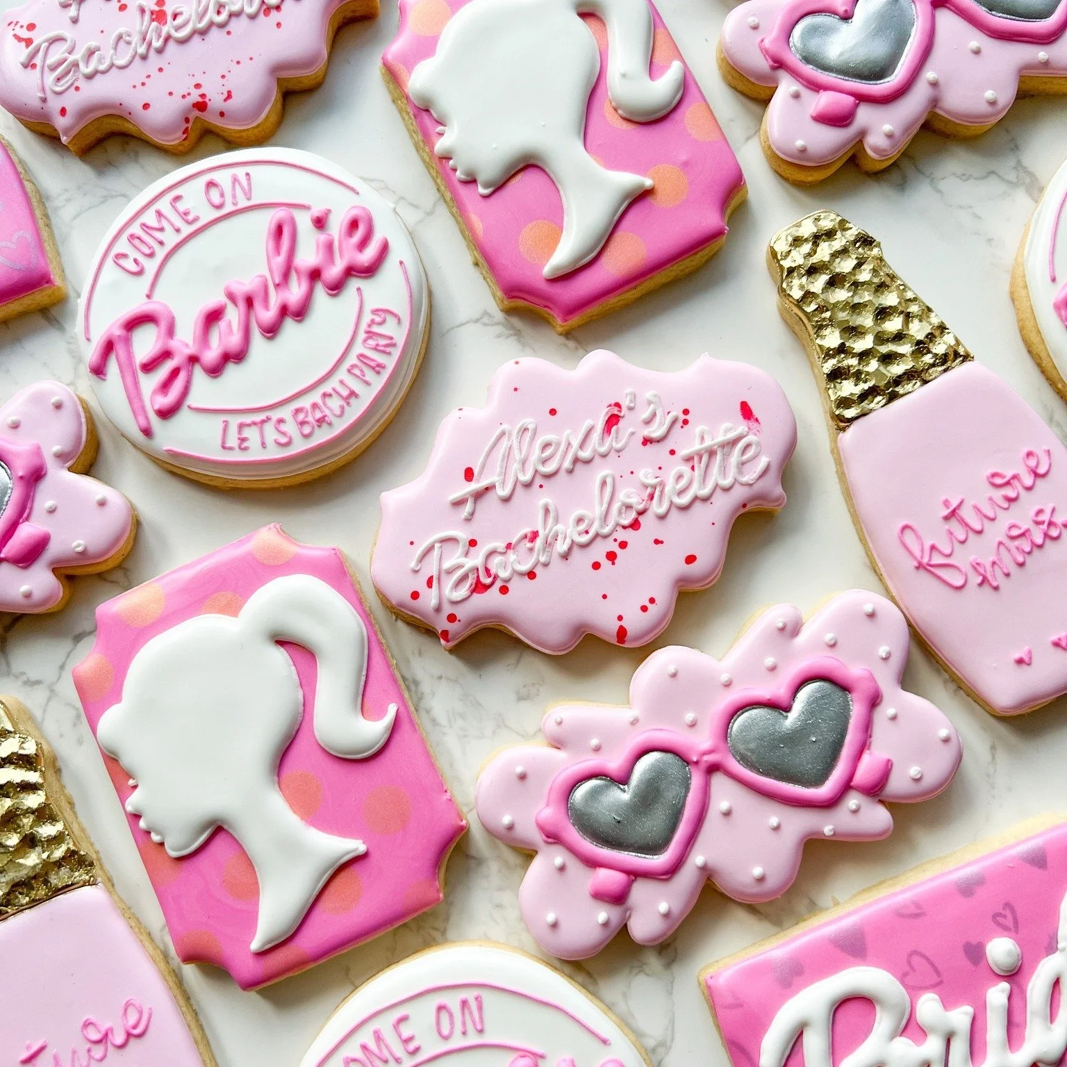 💖✨ Come on Barbie, let&rsquo;s party! 👰&zwj;♀️🎉 These Barbie-themed decorated sugar cookies brought all the glam, pink, and sparkle to a fabulous bachelorette bash. From high heels to hearts, they were the perfect sweet touch for a night all about