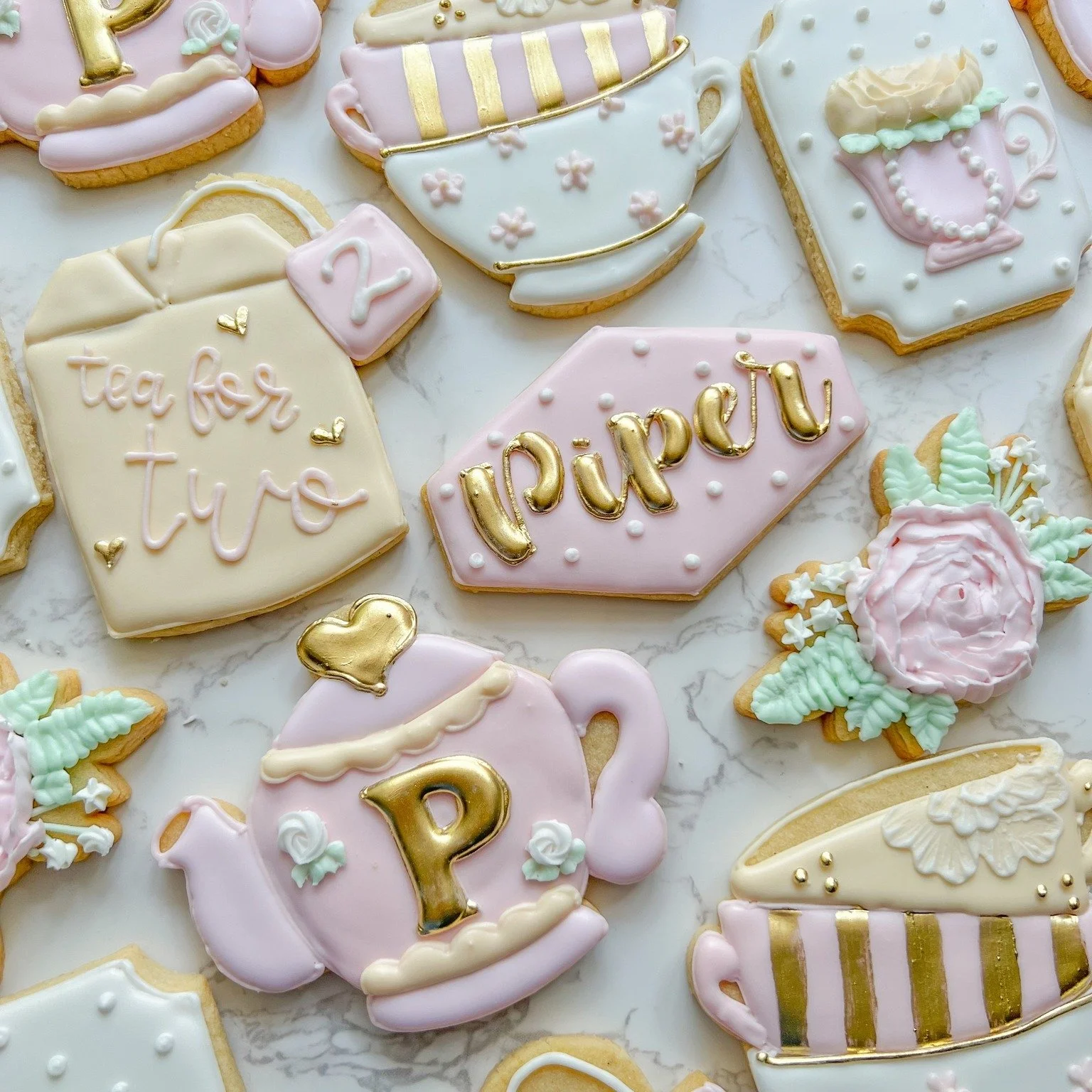 🫖💗 Tea for Two? Yes, please! 💗🫖

These &ldquo;Tea for Two&rdquo; themed decorated sugar cookies are the sweetest way to celebrate a cozy afternoon or a darling little party! From delicate teacups and teapots to soft florals and pastel details, ea