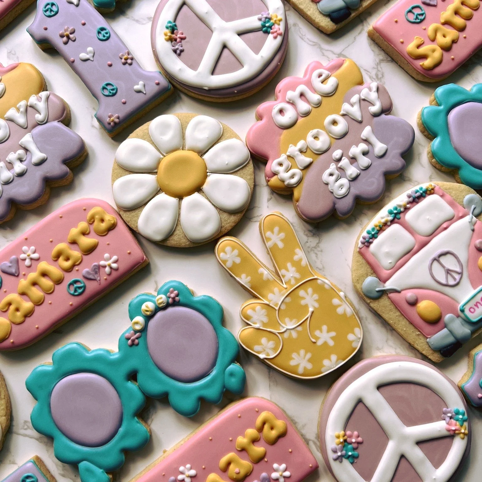 📼✨ Happy National Retro Day! ✨📼
Bringing back the good vibes&hellip; one cookie at a time 😎🍪

These retro themed decorated sugar cookies are giving major throwback energy &mdash; bold colors, funky patterns, and all the nostalgic feels. 🪩🌈

Per