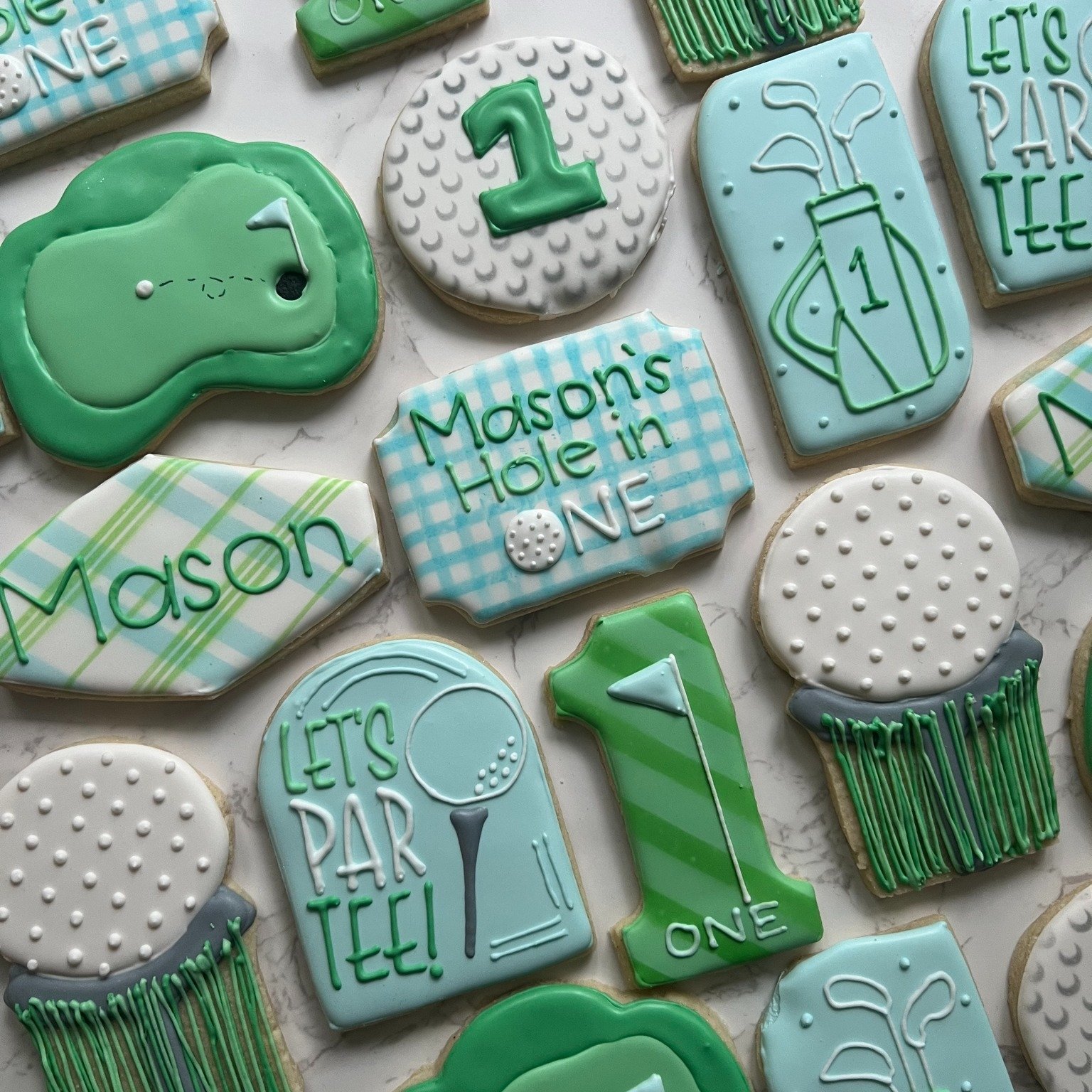 Tee-rific cookies for a special celebration! ⛳️

These golf-themed cookies are perfect for birthdays, retirements, golf outings, or celebrating the golfer in your life. From golf balls and tees to greens and flags, every detail is designed to be a ho