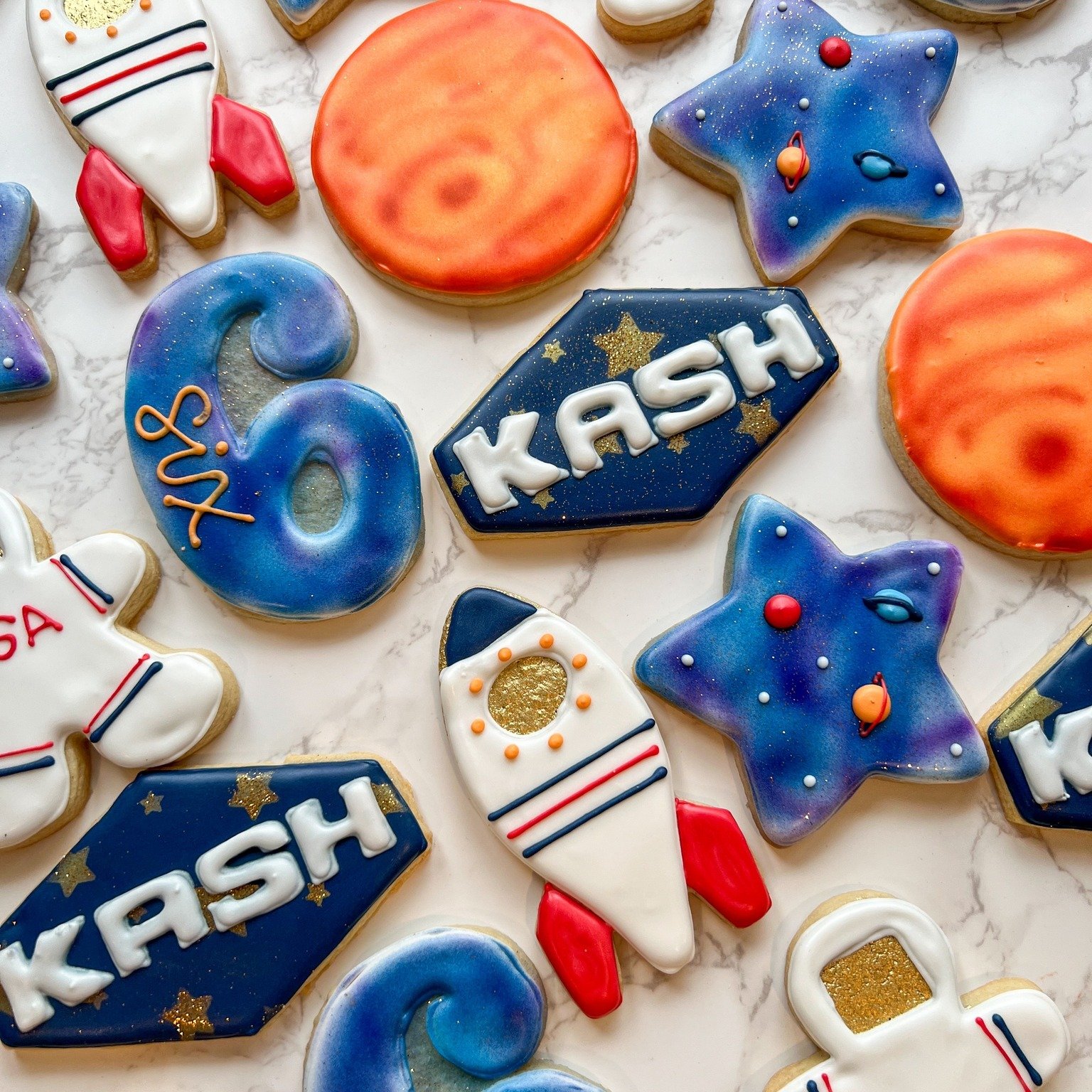 🚀✨ Outer Space Cookies ✨🌌

These cookies are totally out of this world! From swirling galaxies and shining stars to rockets, planets, and cosmic details, this outer space&ndash;themed set is ready for liftoff 🍪🪐

Perfect for birthdays, space-lovi