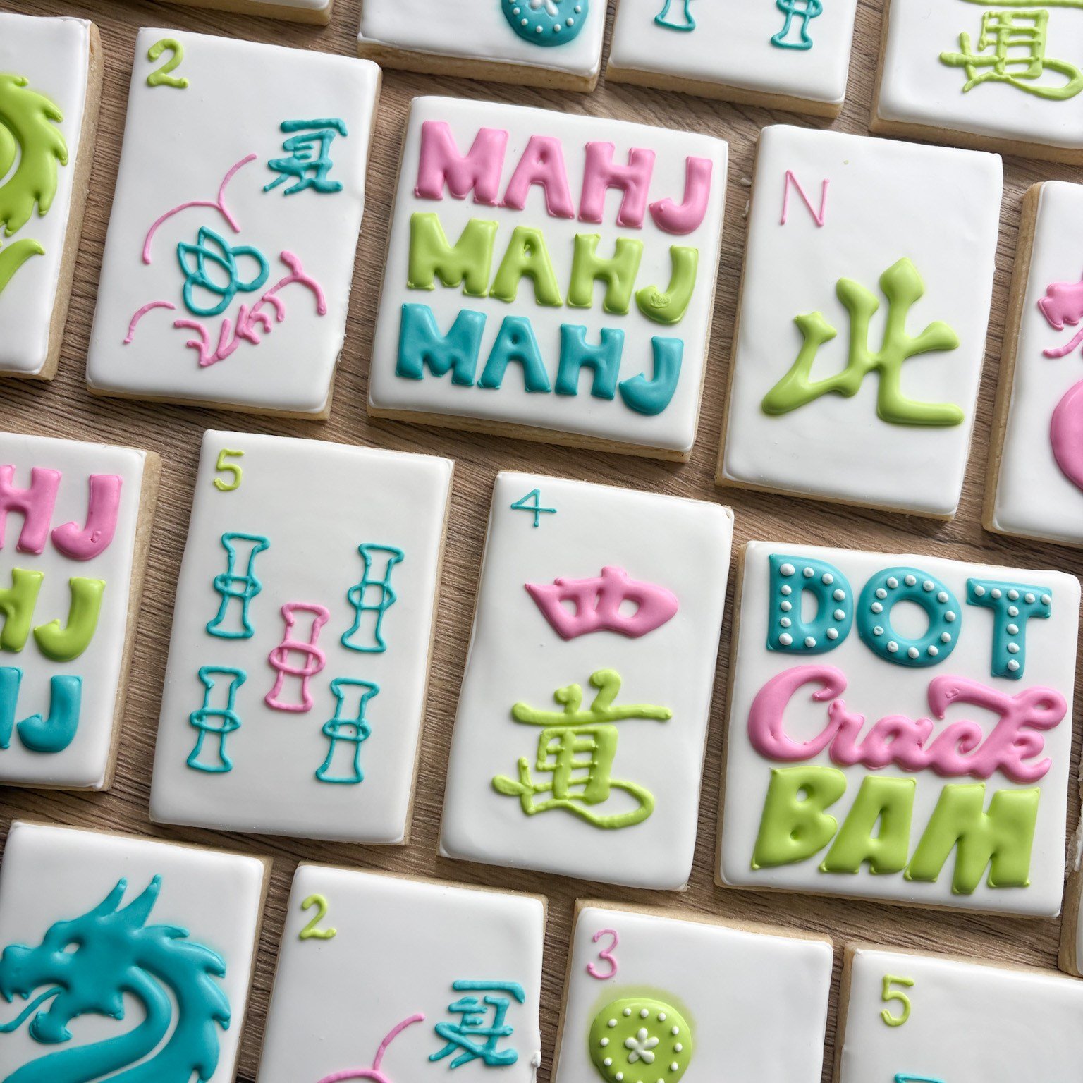 🀄✨ Game night just got sweeter! ✨🀄

These Mah Jong themed cookies are the perfect mix of fun, elegance, and a little friendly competition 🍪💚 Featuring custom tiles, chic details, and playful designs inspired by everyone&rsquo;s favorite game nigh