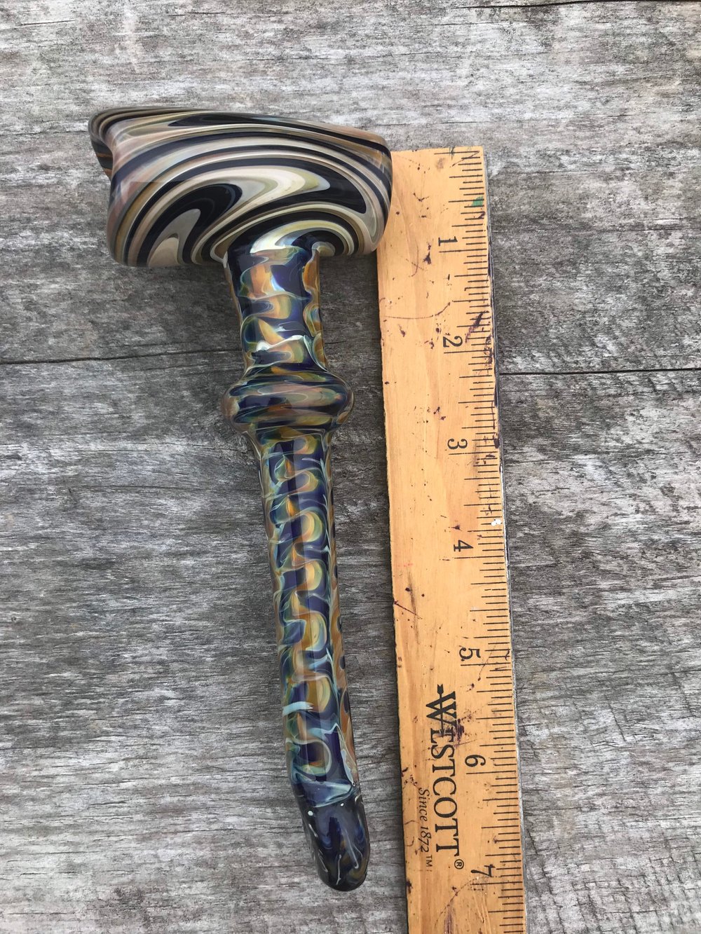Color Changing Hammer Glass Hammer Pipe Fumed Tobacco Pipe Glass Hammer  Teal Butterscotch Glass Pipe Color Changing Pipe 