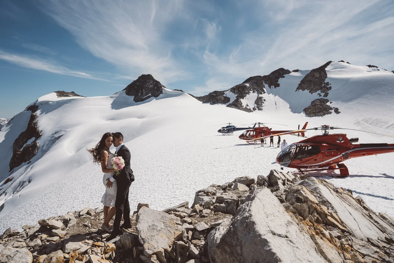 Heli Elopement on Rainbow Glacier