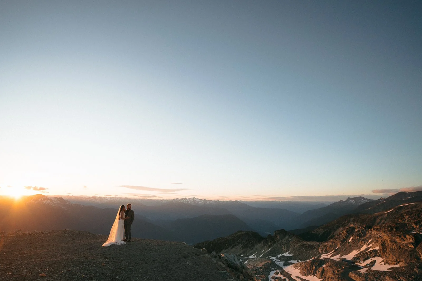 whistler elopement wedding photography sunset mountain