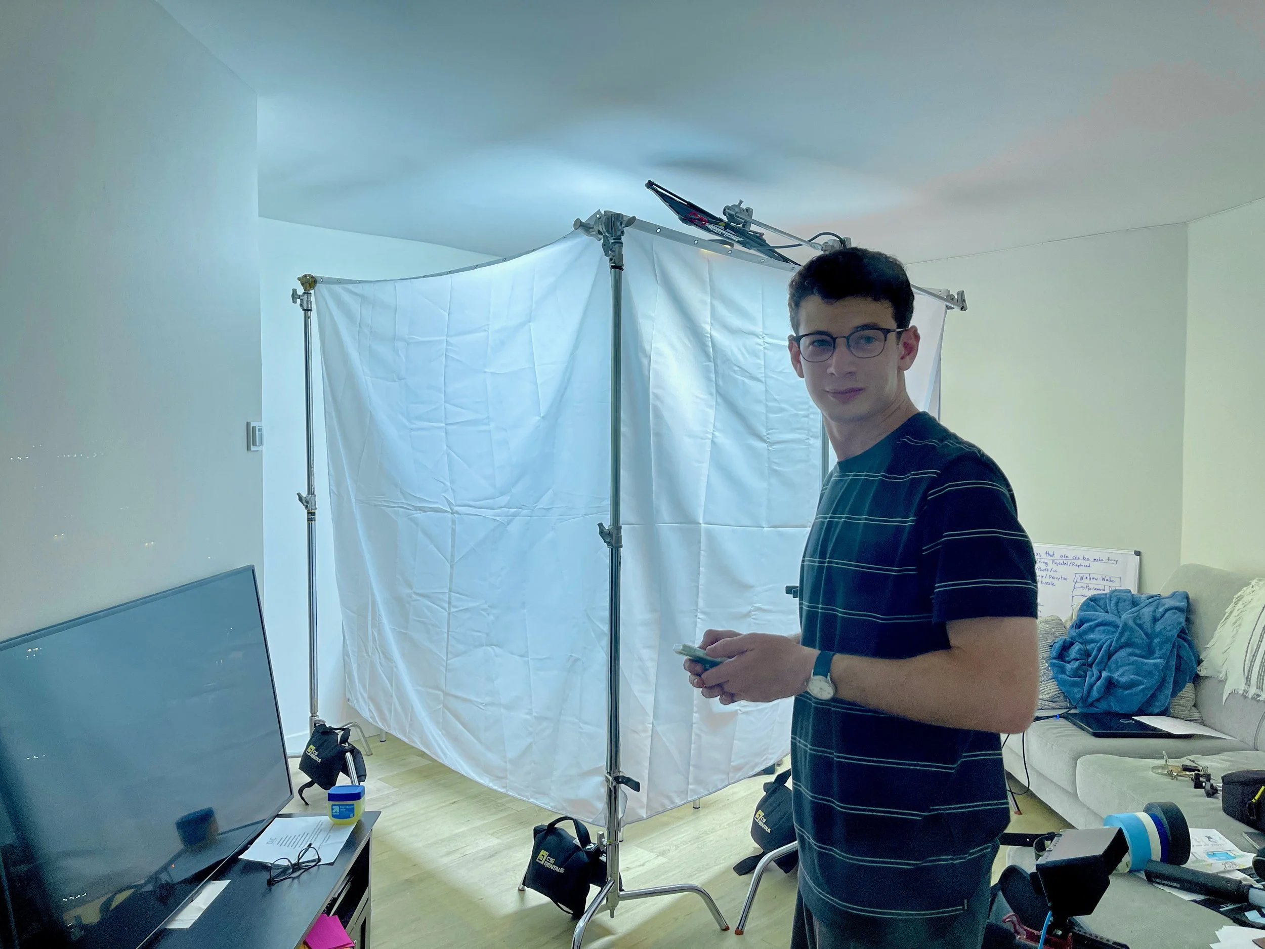 The night before the shoot- preparing Doctor Derek's operating room