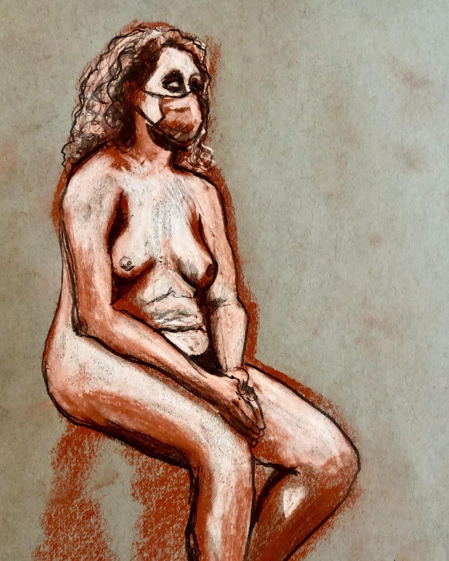 First live model figure drawing session of the semester &bull; graphite pencils, oil pastels and conte crayon &bull; 9 x 12&rdquo; sketch paper

 #figuredrawing #art #sanguine