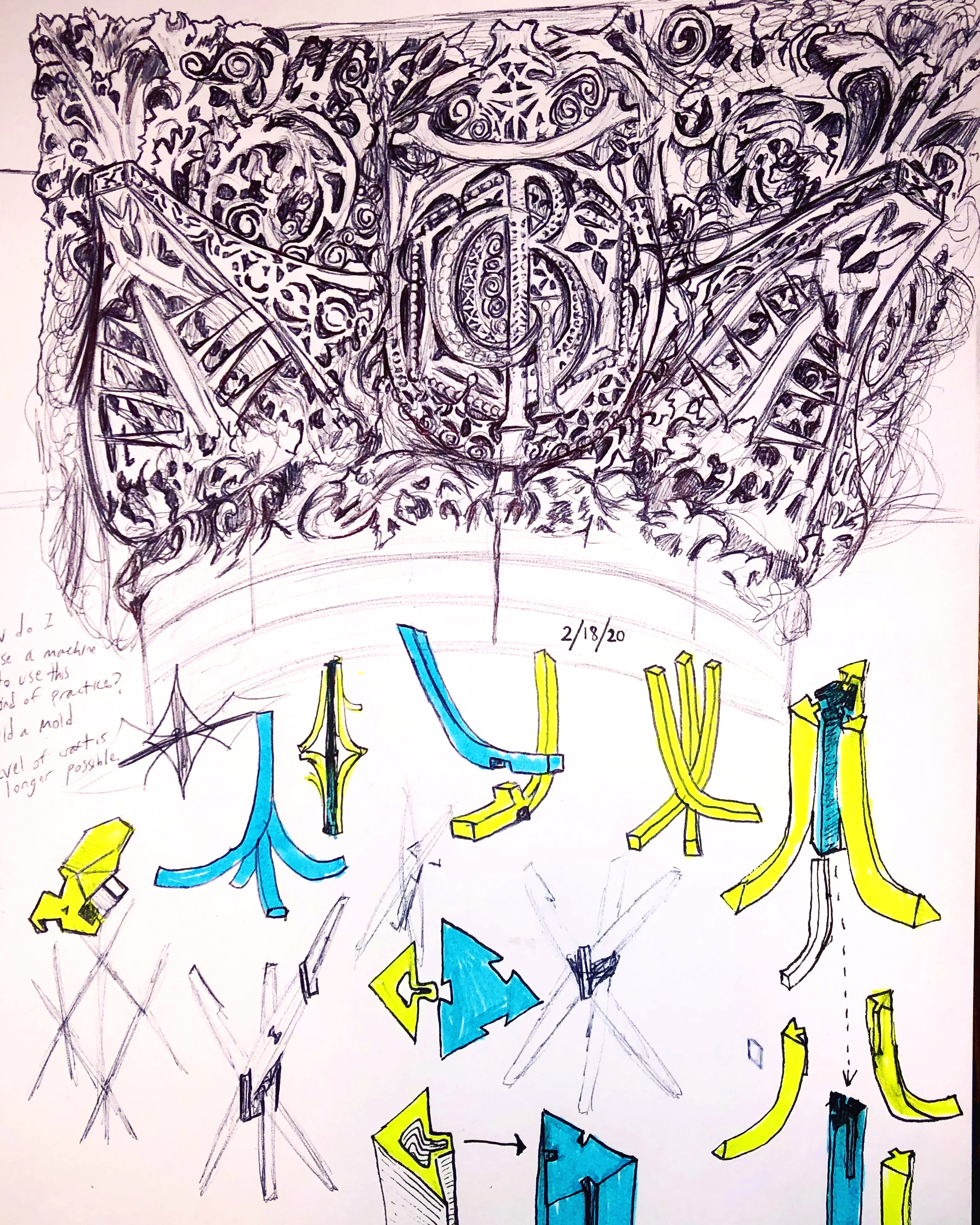Louis Sullivan ornamentation study and joinery ideas (2020)