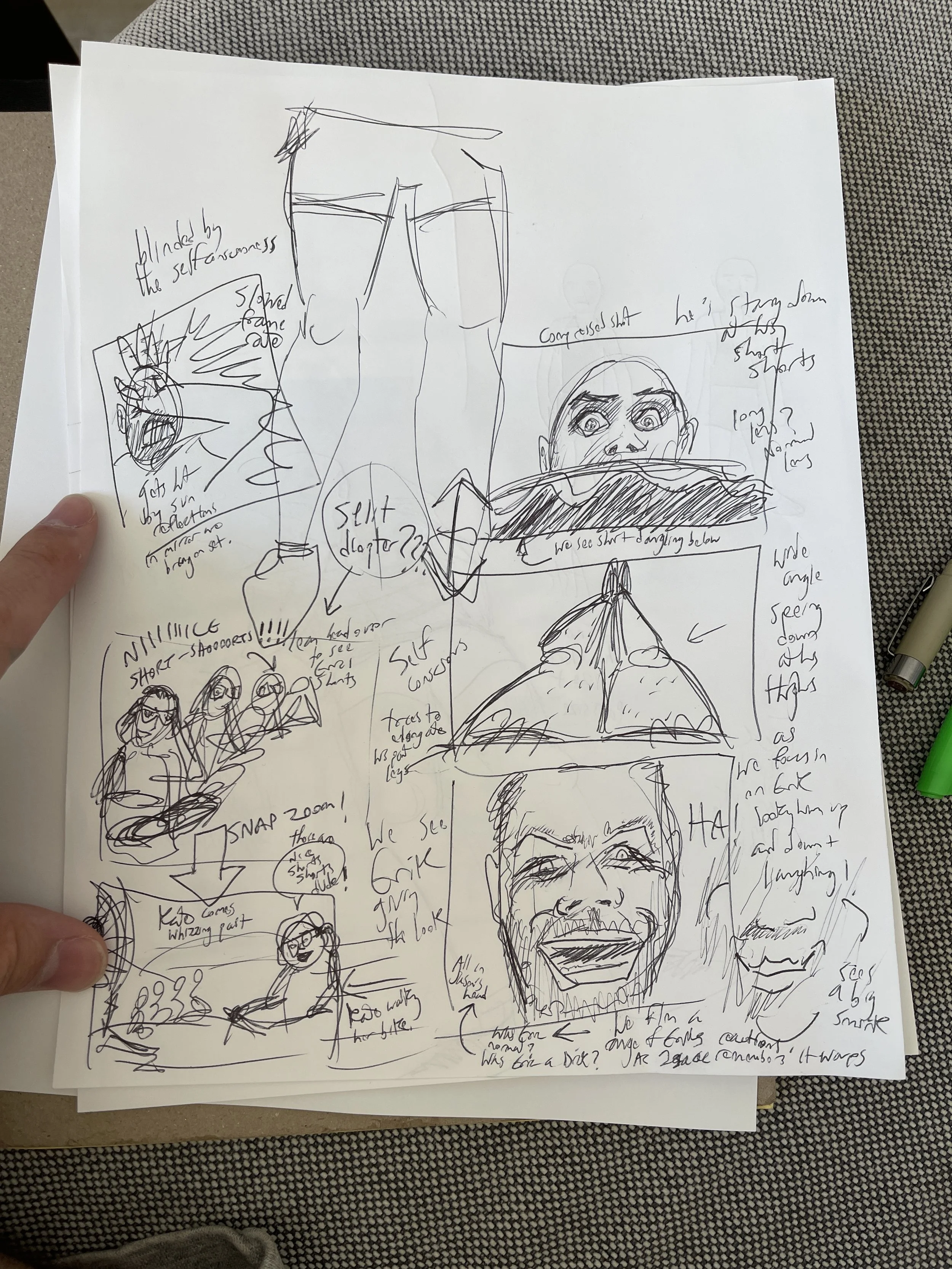 initial ideas for the park scene
