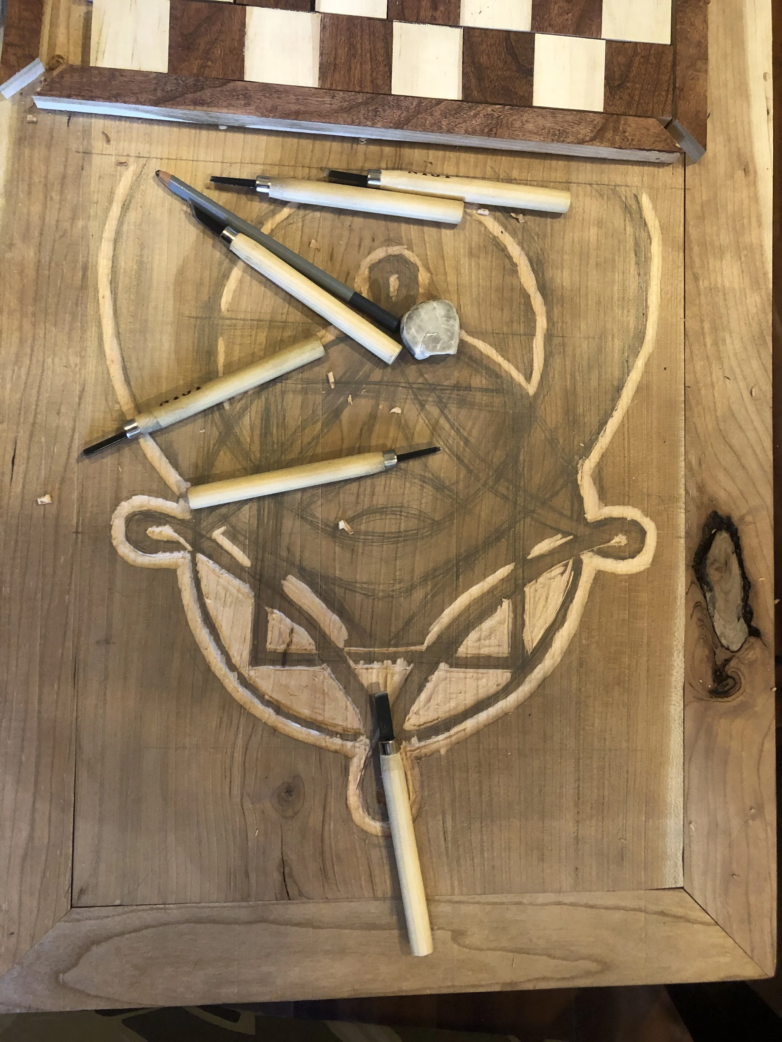 Initial table top carvings