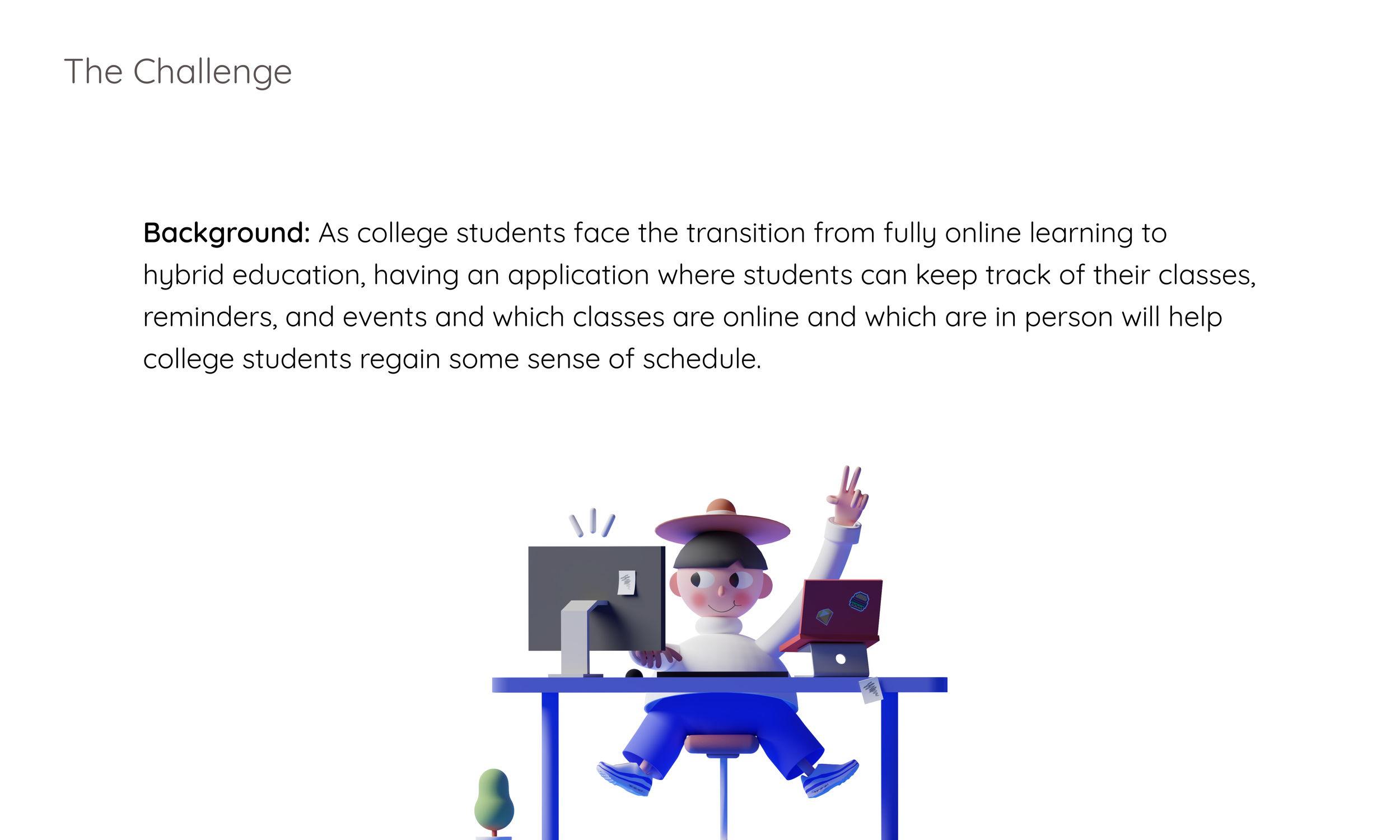 Describes the background of the web-based application Calendi.