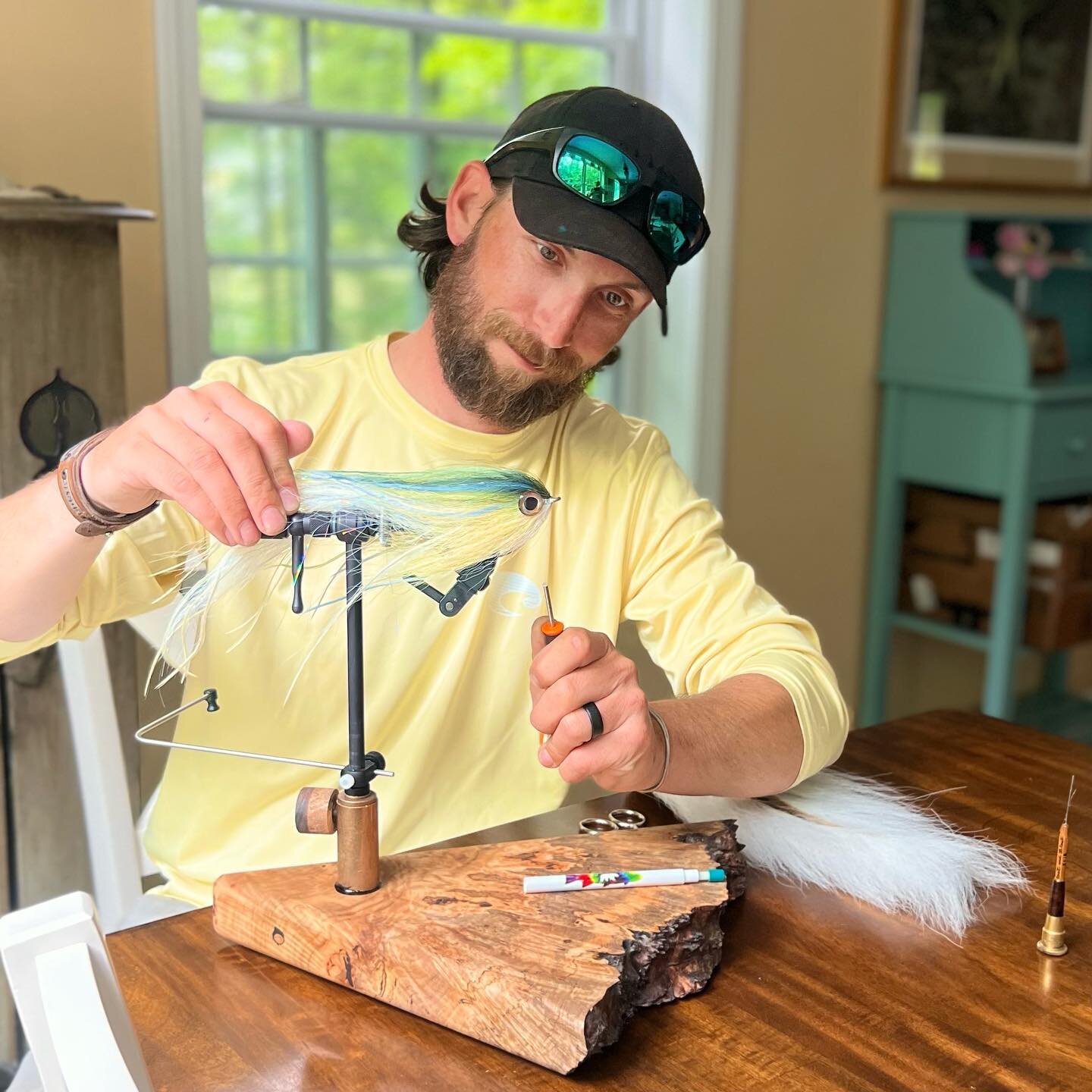 Been doing a cool collab with the talented @waywardwoodshop on some sick one-off burl flytying bases. I&rsquo;ve been putting them thru the paces and love how sturdy they are for cranking thread down and are just gorgeous! This Friday they will be av