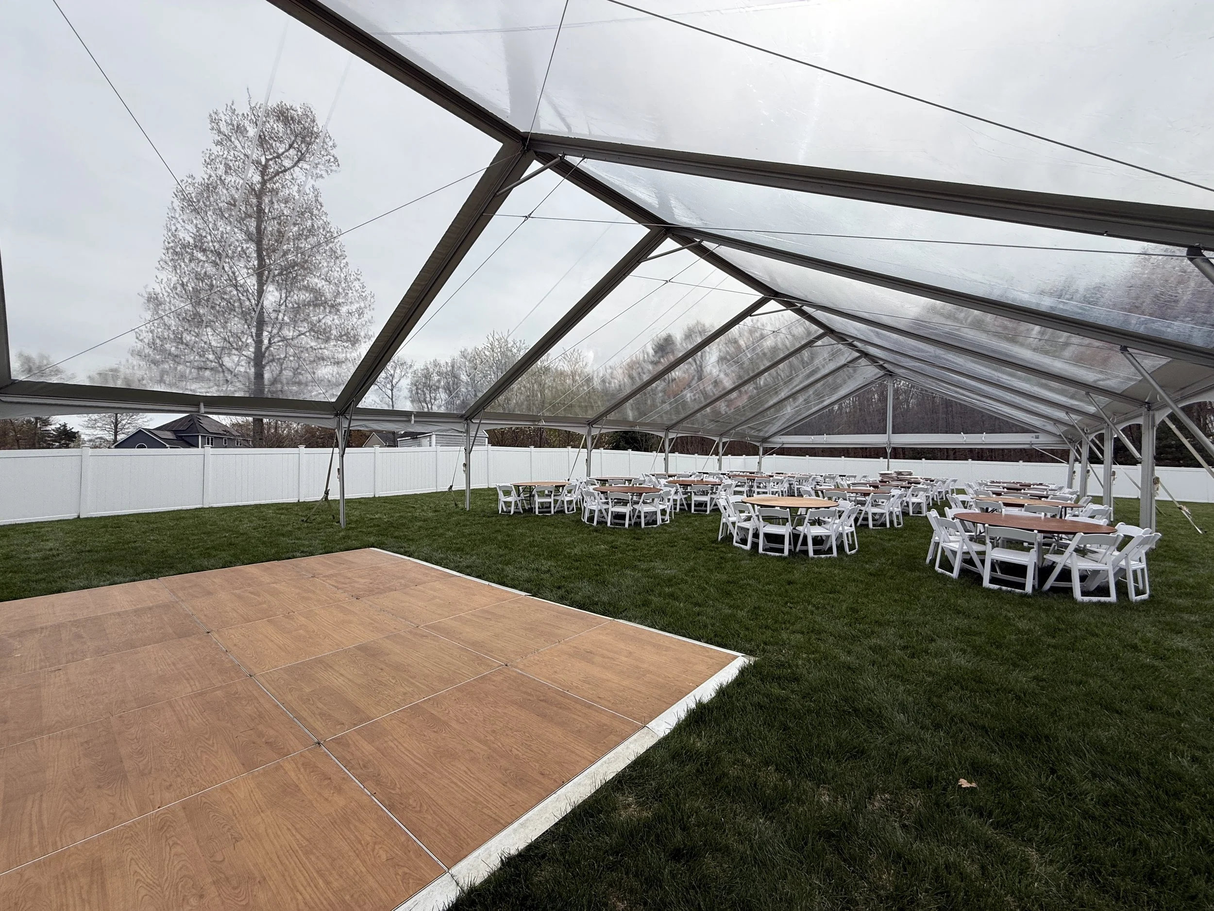 inside clear top frame tent
