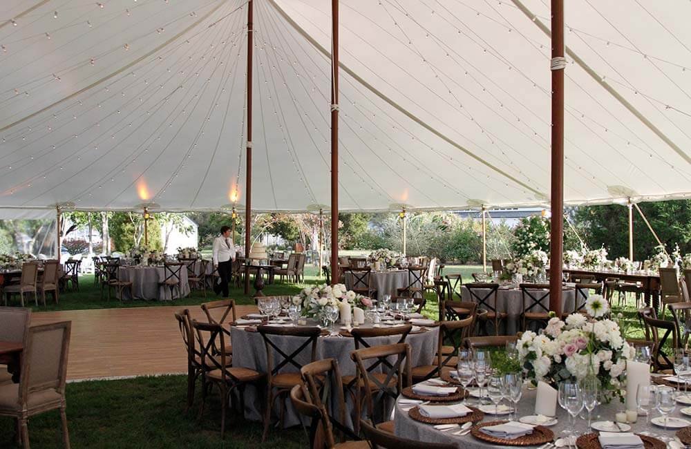 Tent with Wood Poles in MA, RI & CT