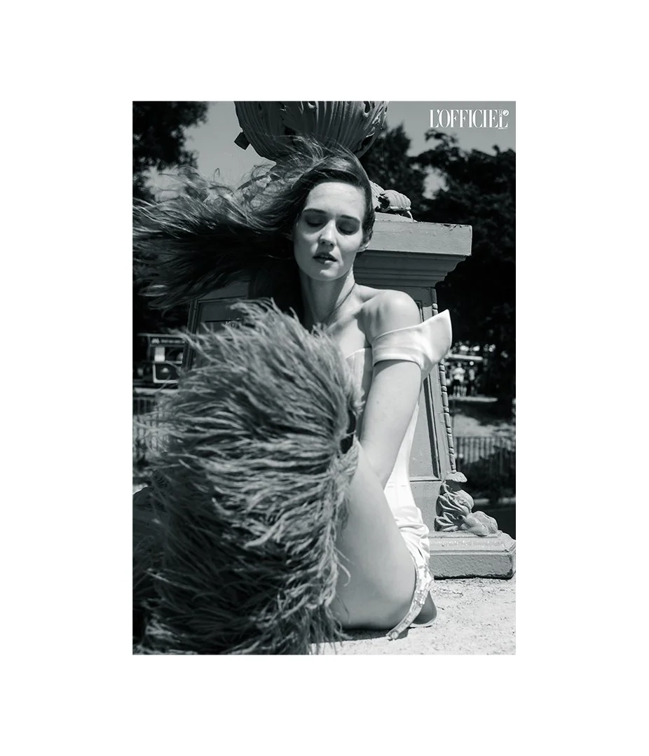 L’Officiel Baltics Magazine Fashion Editorial shot by high-end Fashion Photographer Oliver Petrikovits, shot in BudapestModel Johanna Szikszai 