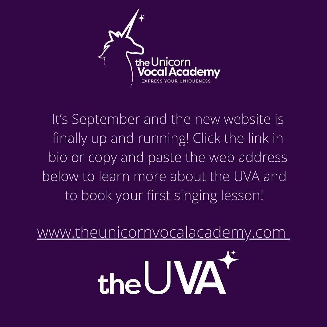 IT&rsquo;S HERE! 🤩 Very excited to announce the Unicorn Vocal Academy now has a website! 😍 Read all about us 💜 Now taking on new students 🌈 #theunicornvocalacademy #singinglessons #singing #teachersofinstagram #singingteachersofinstagram #vocalco