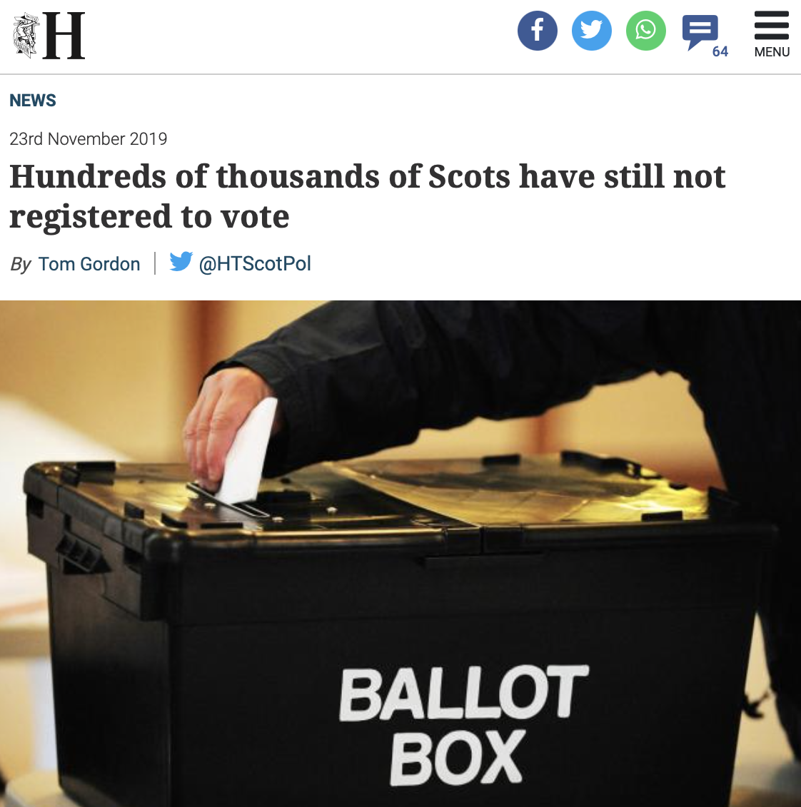 General Election 2019 (Press Statement | Herald)