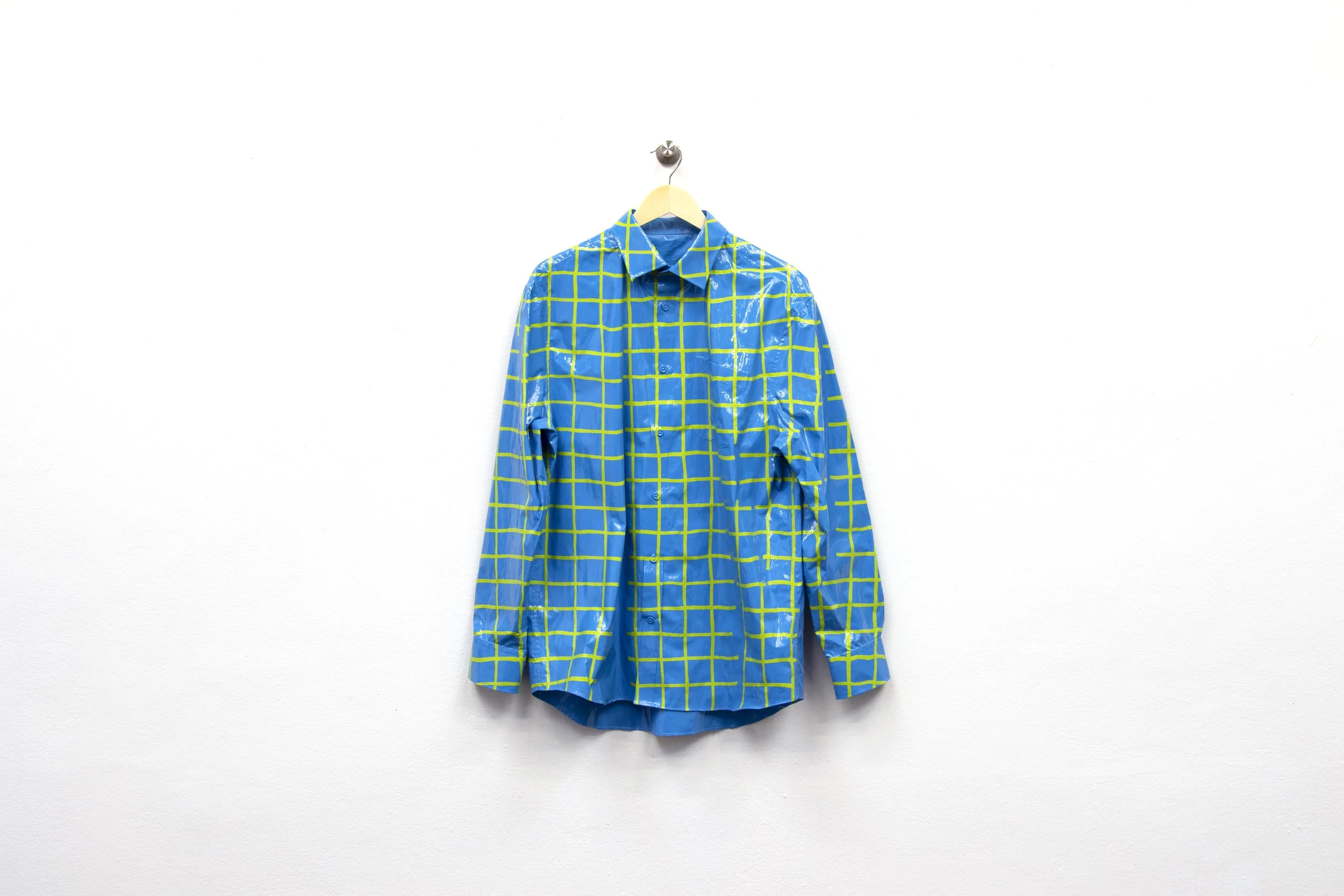 SHIRT 1 (2023) - enamel paint on cotton shirt - 86cm x 60cm x 10cm