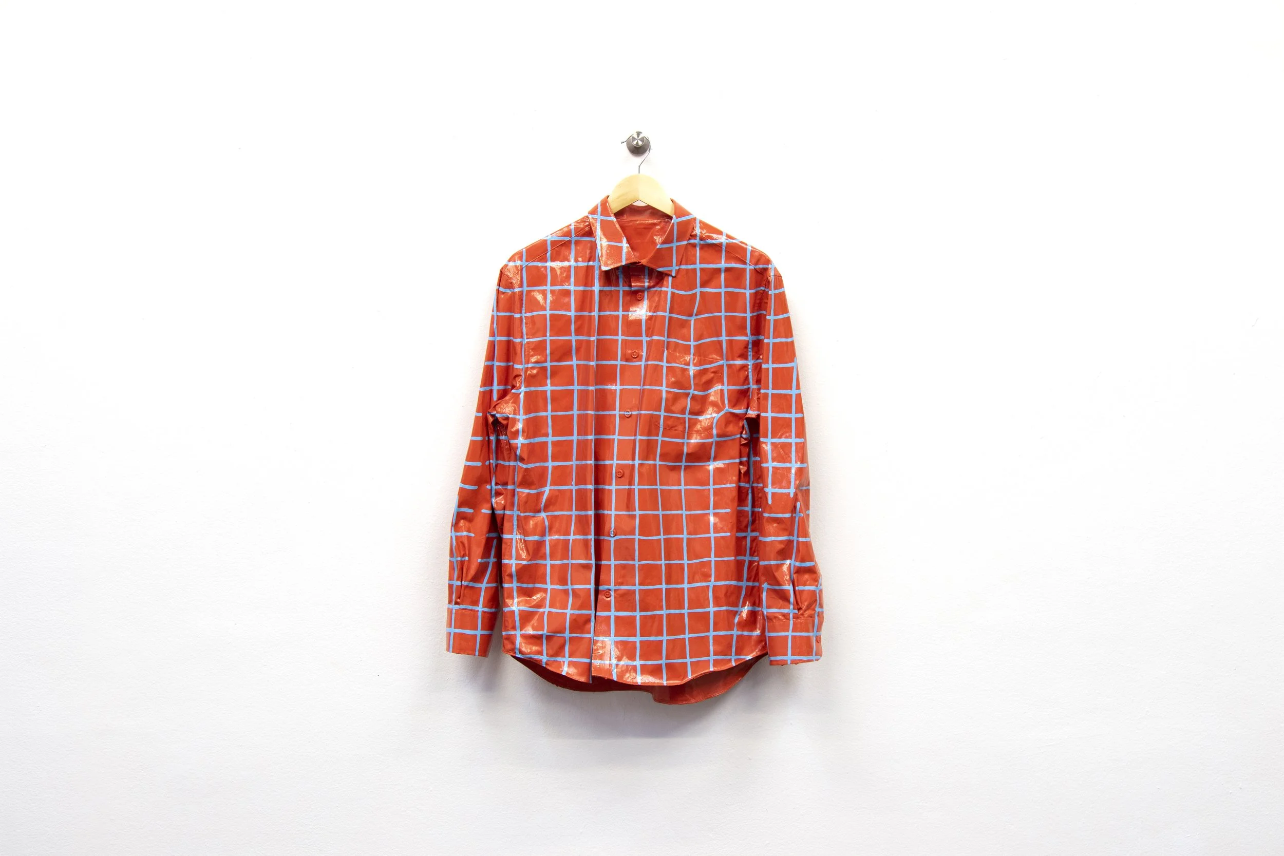 SHIRT 3 (2023) - enamel paint on cotton shirt - 86cm x 60cm x 10cm