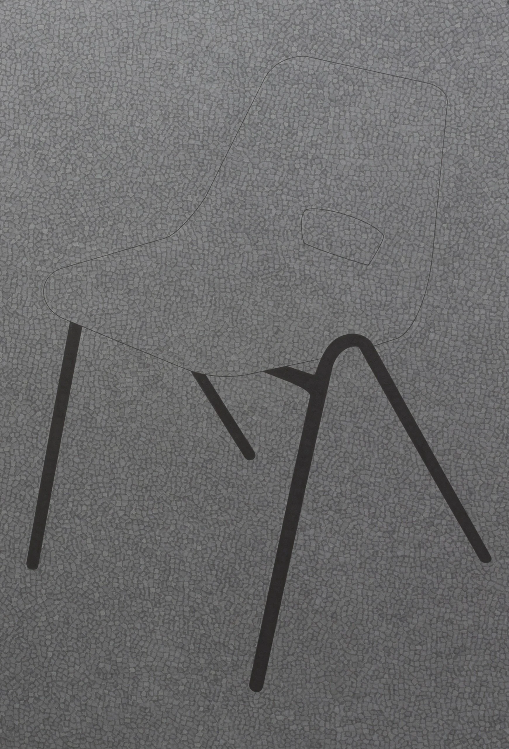 Grey plastic chair - marker on paper - 100 x 70 cm - 2015