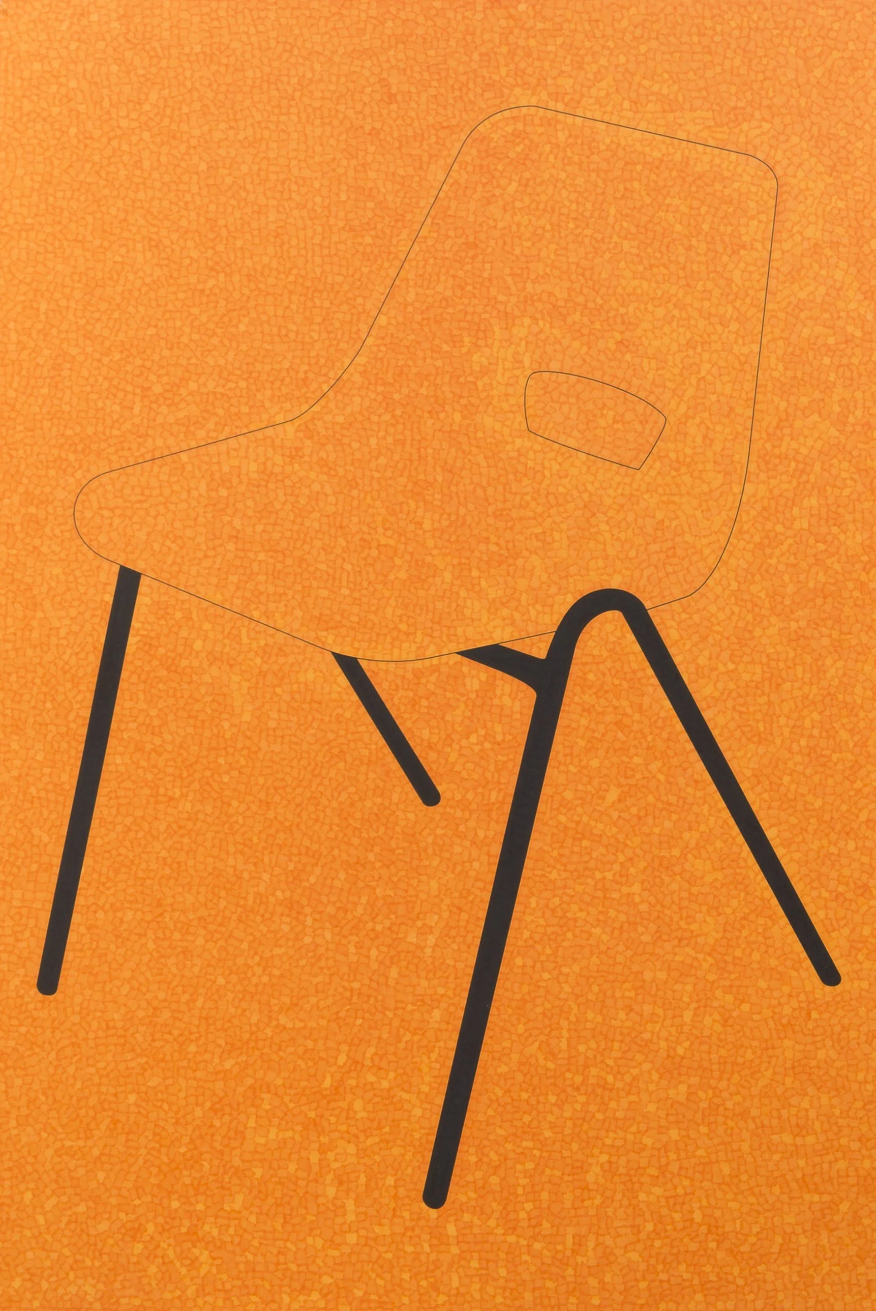 Orange plastic chair - marker on paper - 100 x 70 cm - 2015