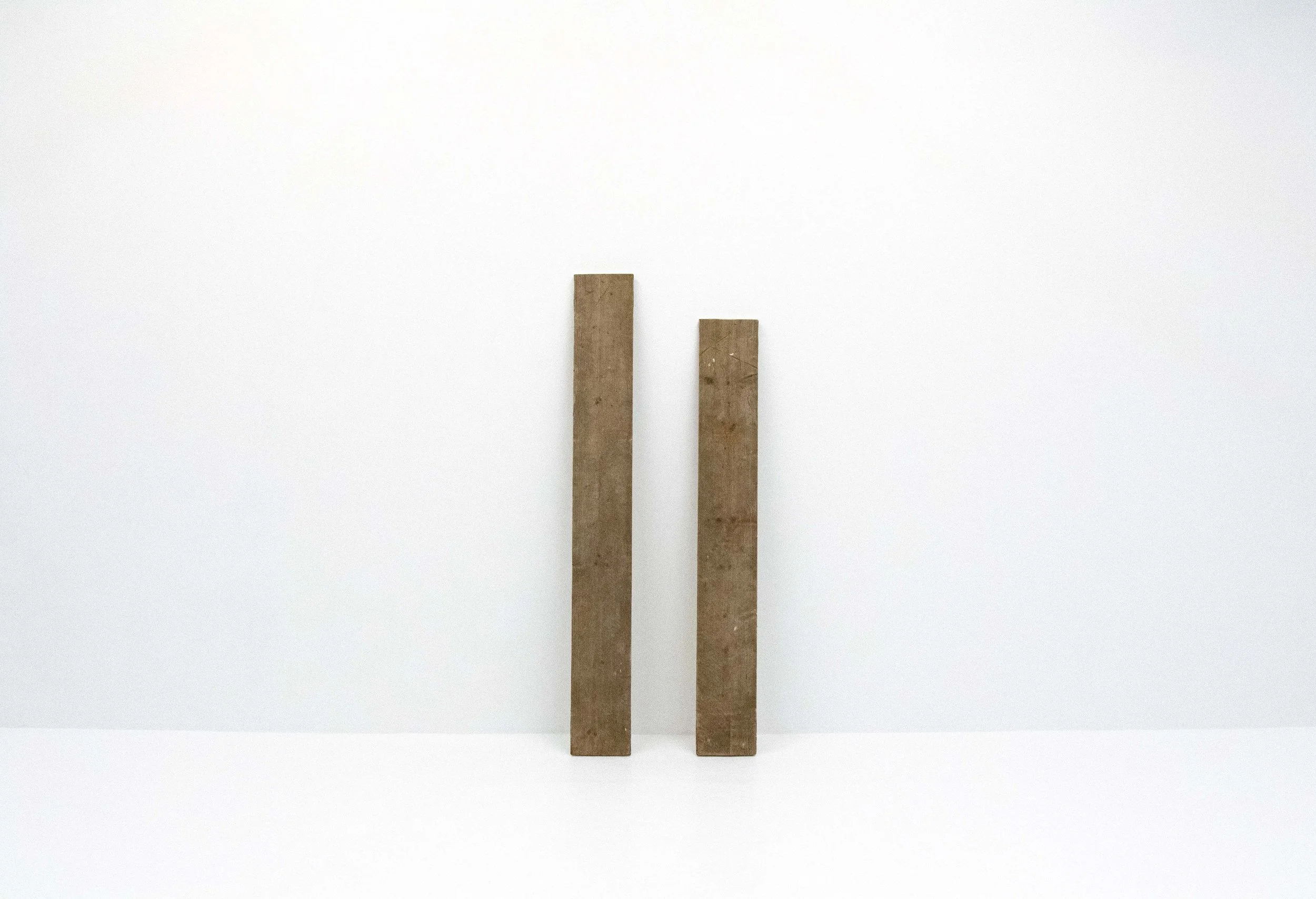 SELF PORTRAIT AS TWO PLANKS (2026) - wooden planks, metal