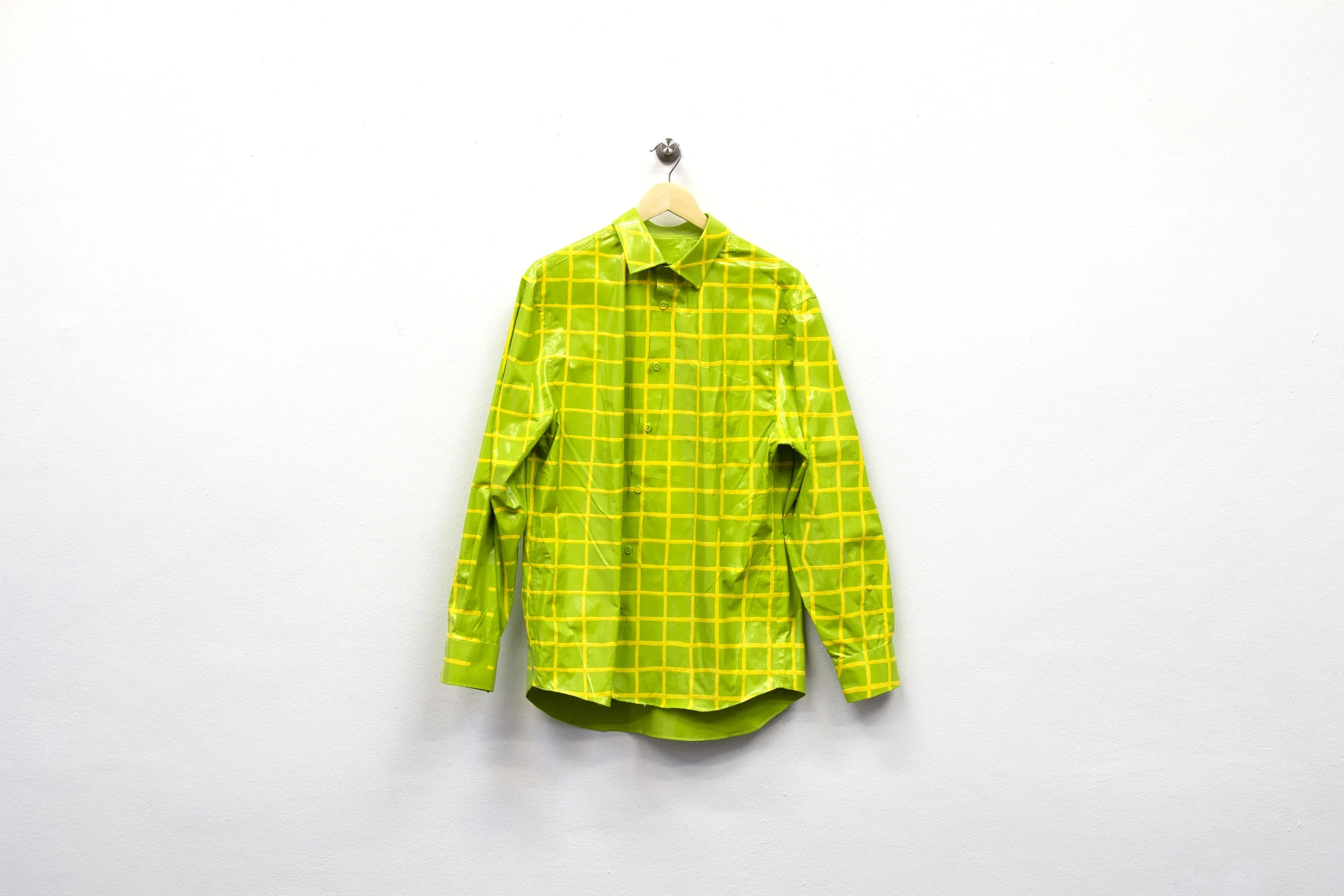 SHIRT 2 (2023) - enamel paint on cotton shirt - 86cm x 60cm x 10cm