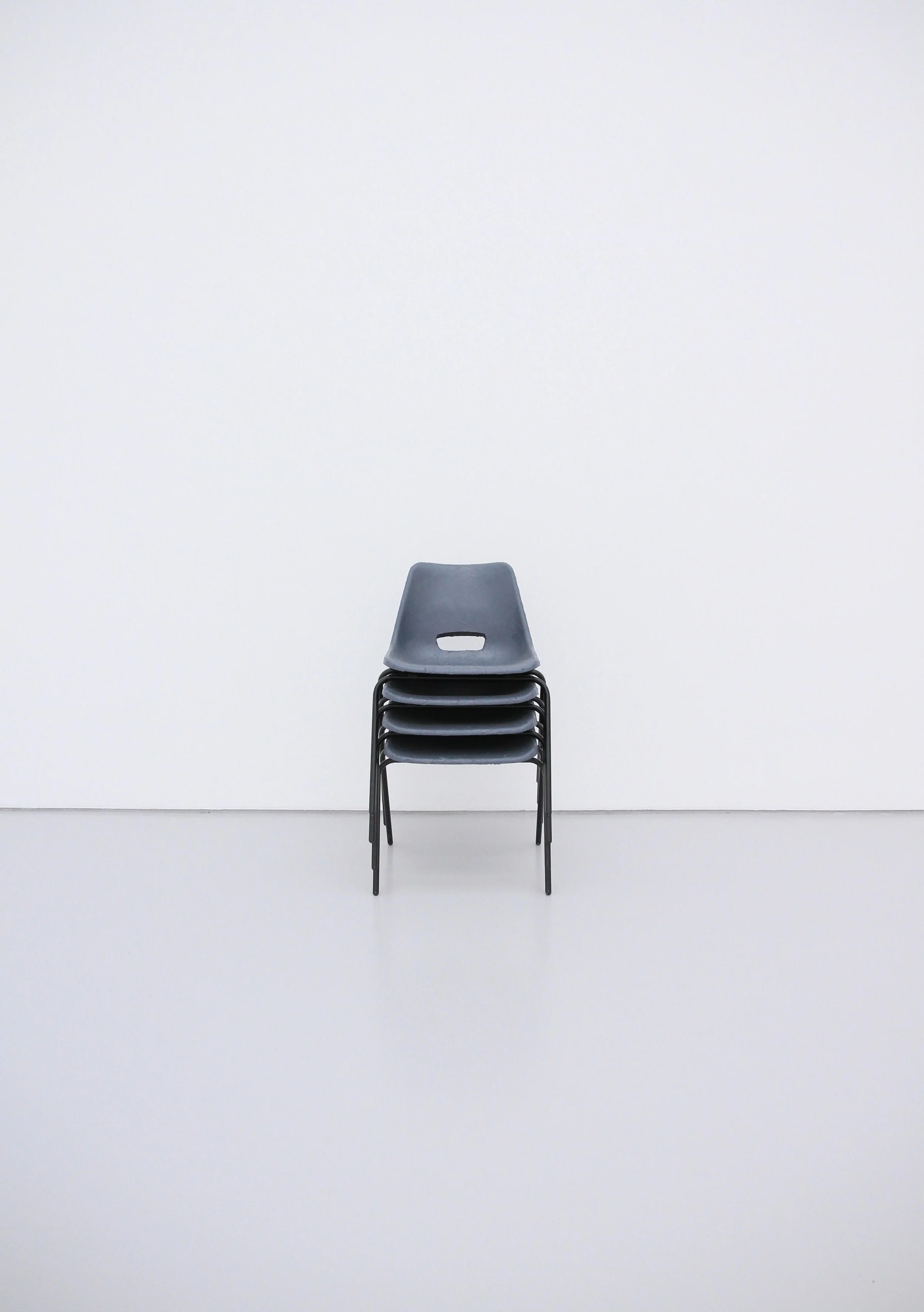 4 GREY CHAIRS (2018) - chairs, oil paint