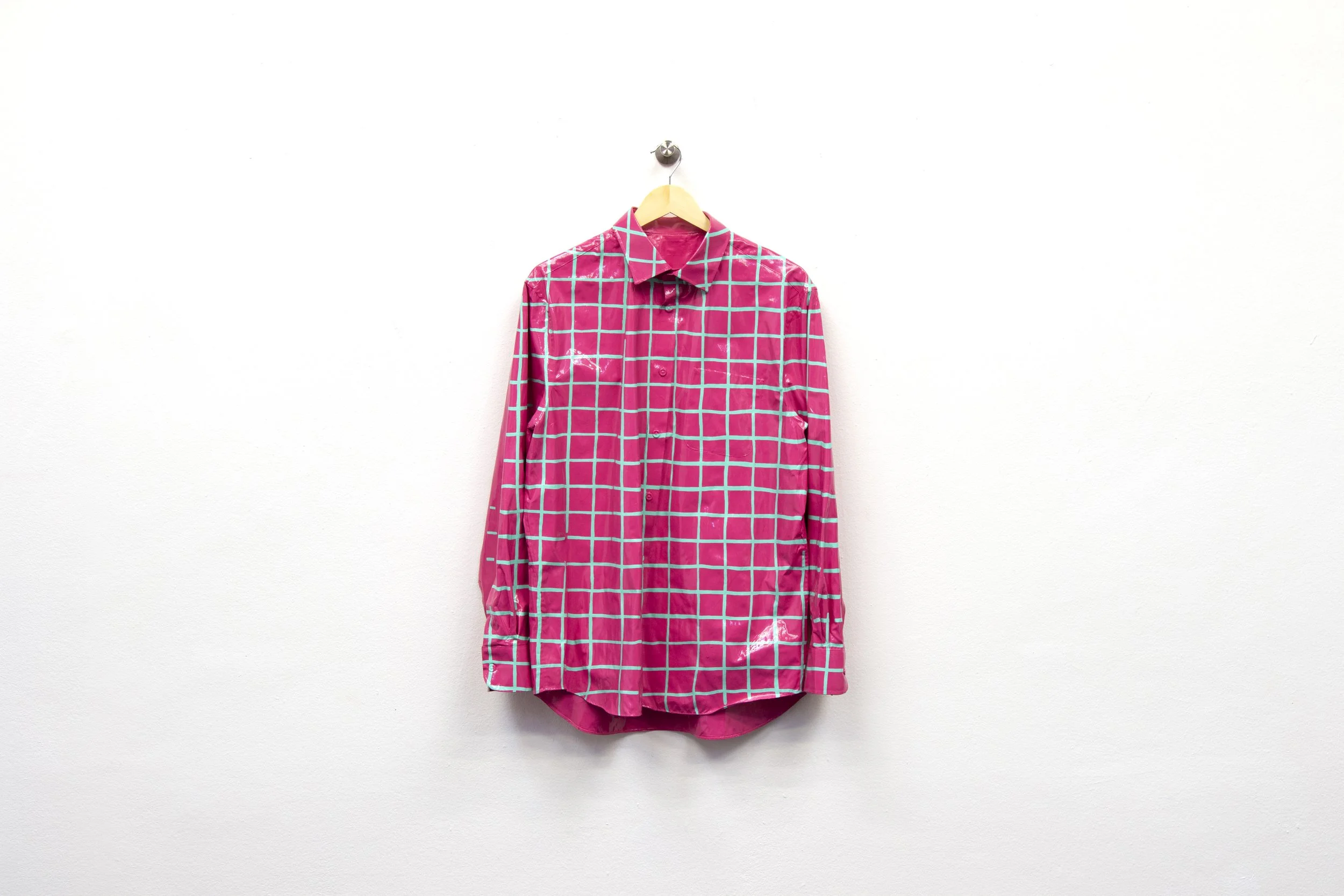 SHIRT 4 (2023) - enamel paint on cotton shirt - 86cm x 60cm x 10cm