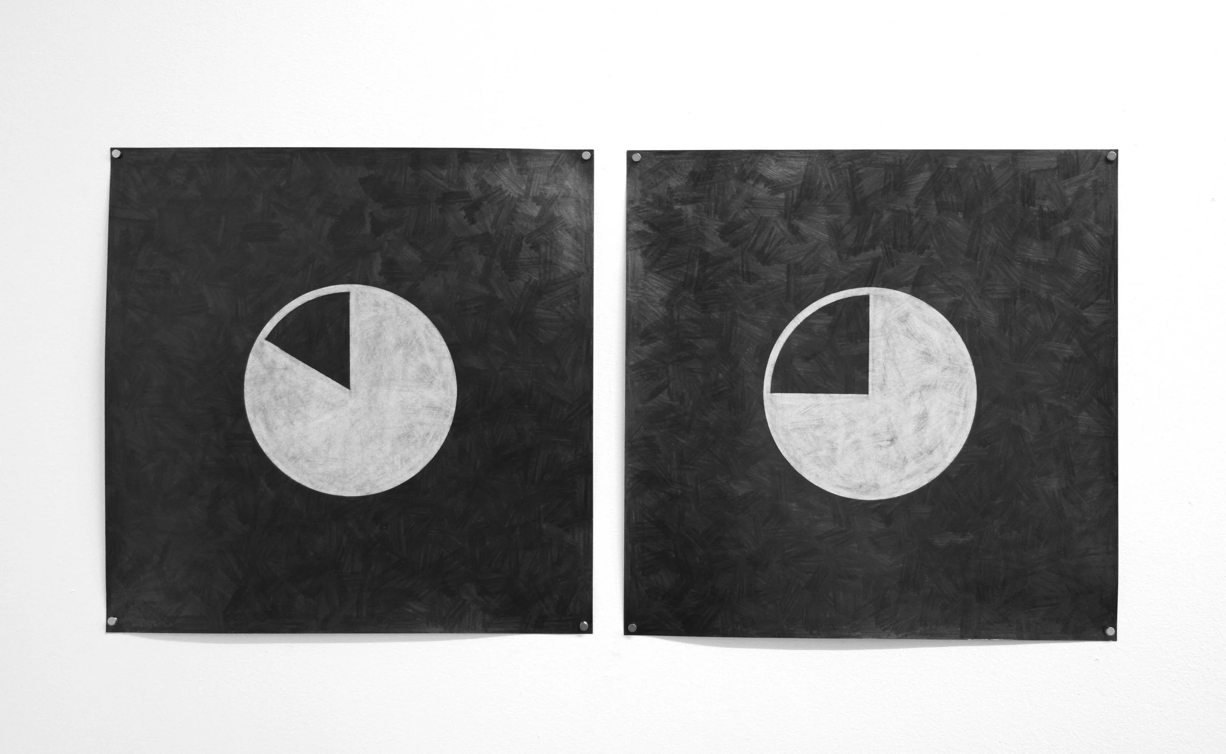 Erased clocks - graphite on paper - 60 x 60 cm - 2019