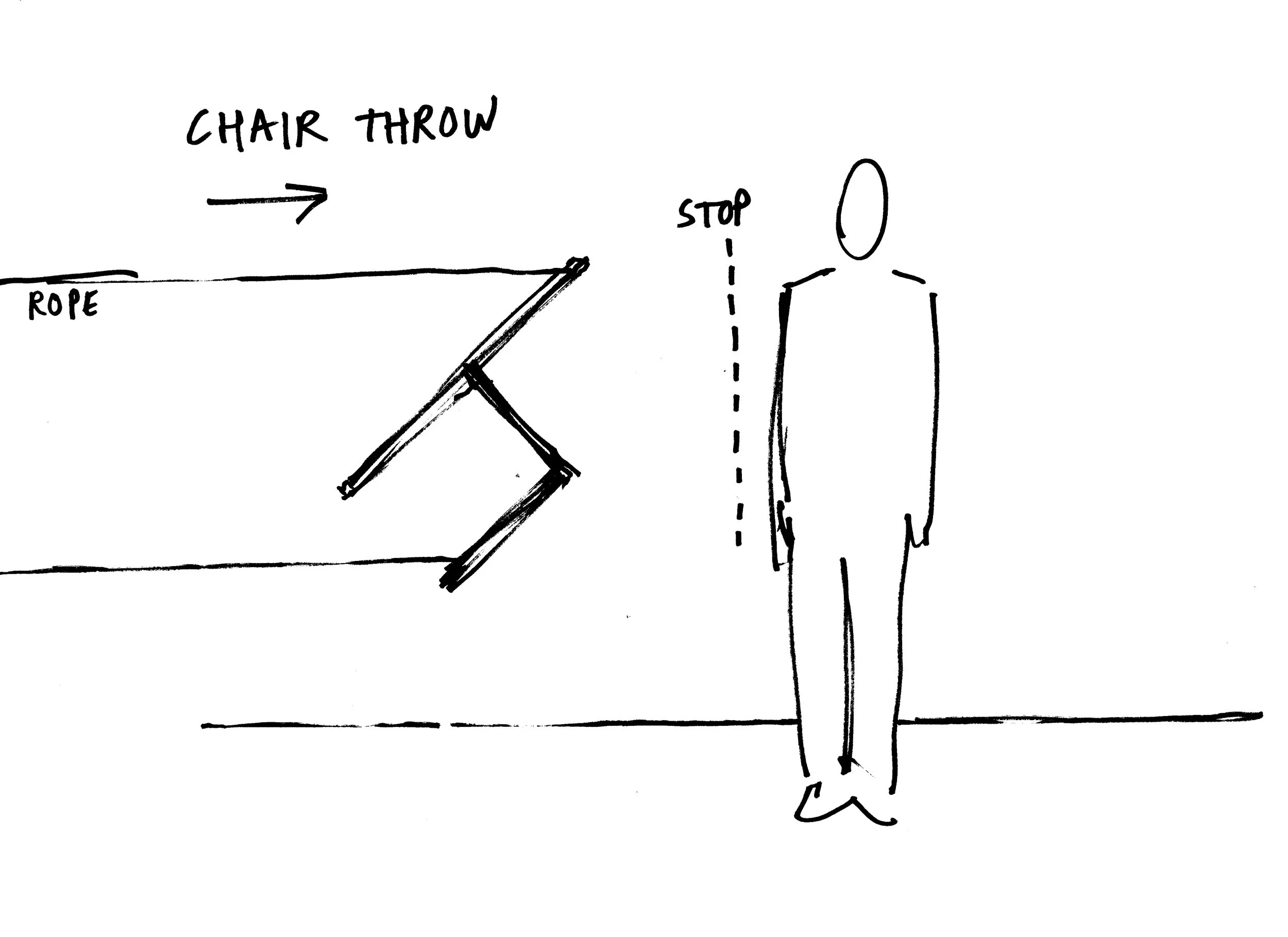 Drawing for 26 Drawing and falling things - 2001