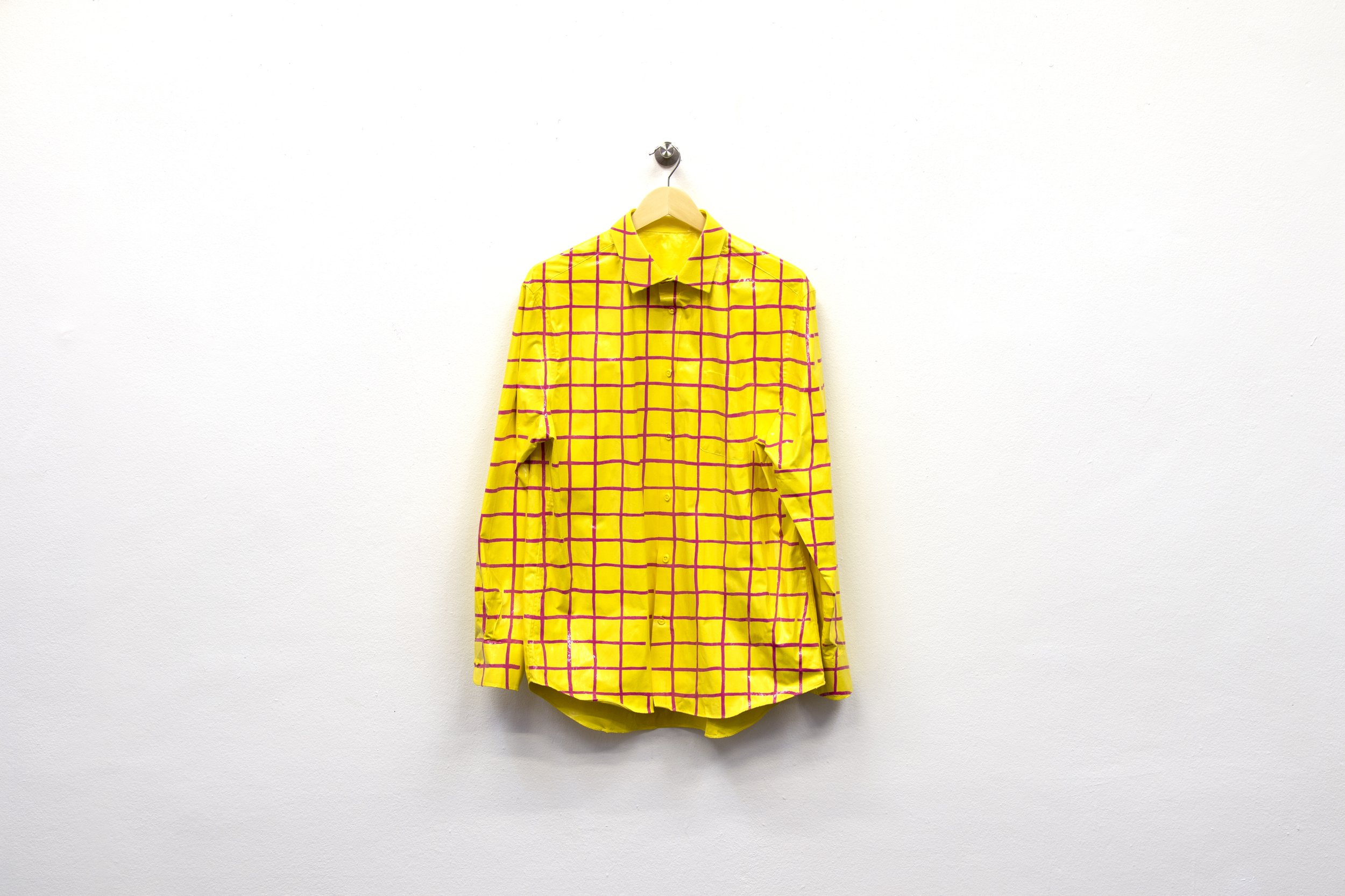 SHIRT 6 (2023) - enamel paint on cotton shirt - 86cm x 60cm x 10cm