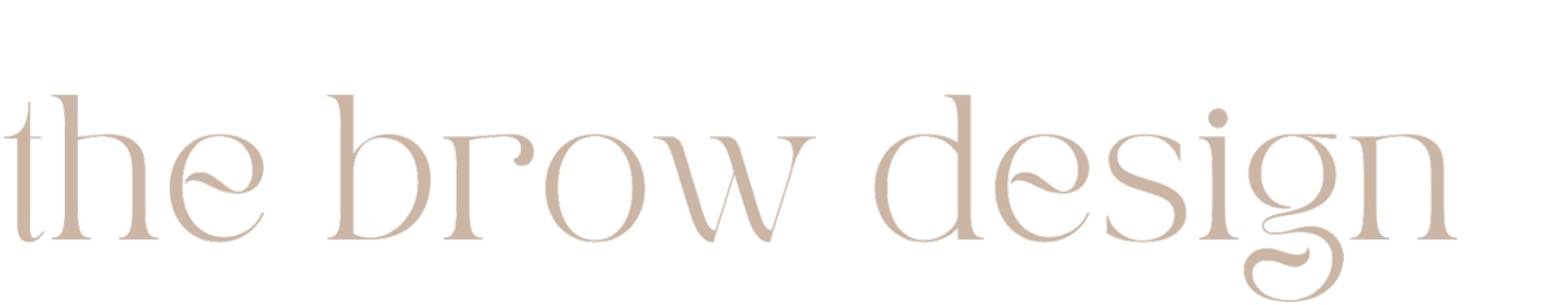 Text that reads 'the brow design' in a modern font on a black background.