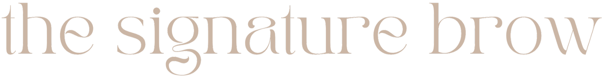 Text that says 'the signature e brow' in stylized font.
