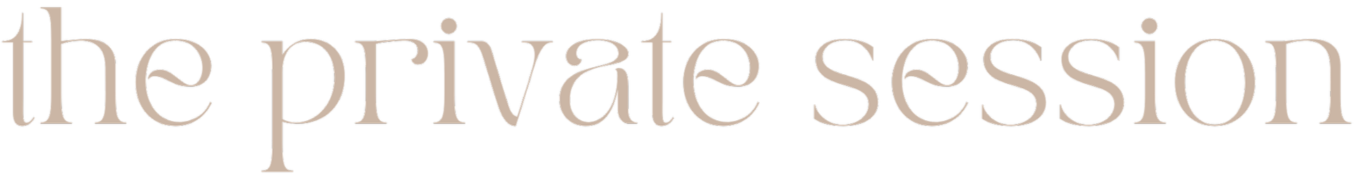 Text reading 'the private session' in a stylized font.