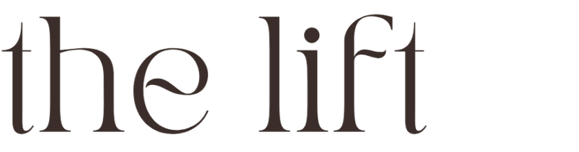 The words 'the lift' in large black letters on a white background.