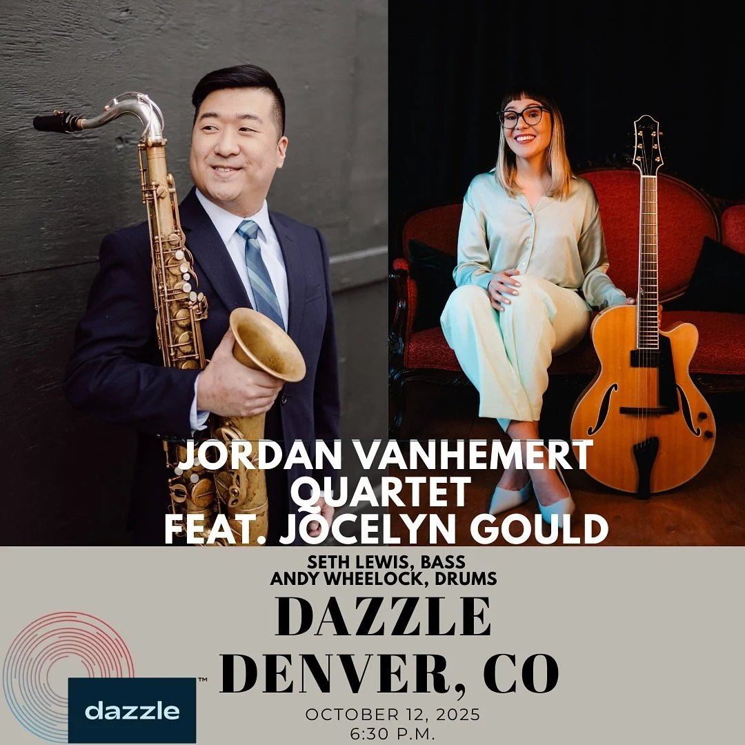 Friends in Denver, I am really looking forward to making my debut at Dazzle next month! I will be joined by the incredible Jocelyn Gould, Seth Lewis on bass, and Andy Wheelock on drums! Come hang!