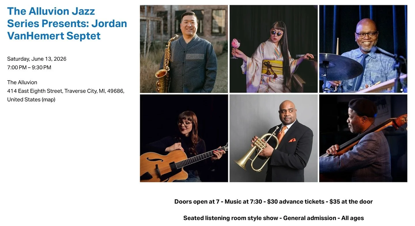 Friends in Michigan, I am so excited to be closing out the 2025-2026 Alluvion Jazz Series. Please join us in Traverse City on June 13! You may have heard my recent projects&mdash;I am excited to be bringing this band to my home state! 

Terell Staffo