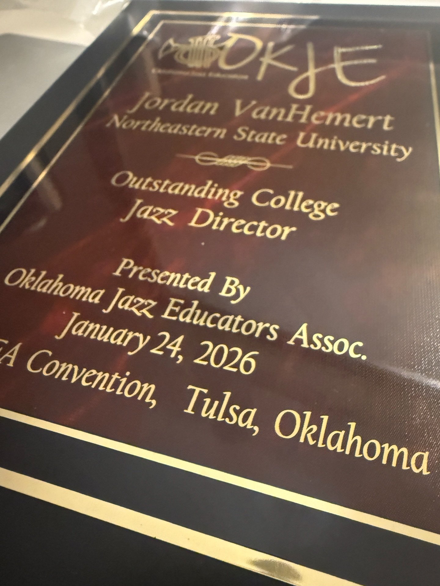 Swipe through for some more photos from OkMEA last week! It&rsquo;s hard to believe that it&rsquo;s been over a week since a memorable time at OkMEA. 

1. Receiving the award for award for Collegiate Jazz Educator of the Year.
2. Performing as a gues